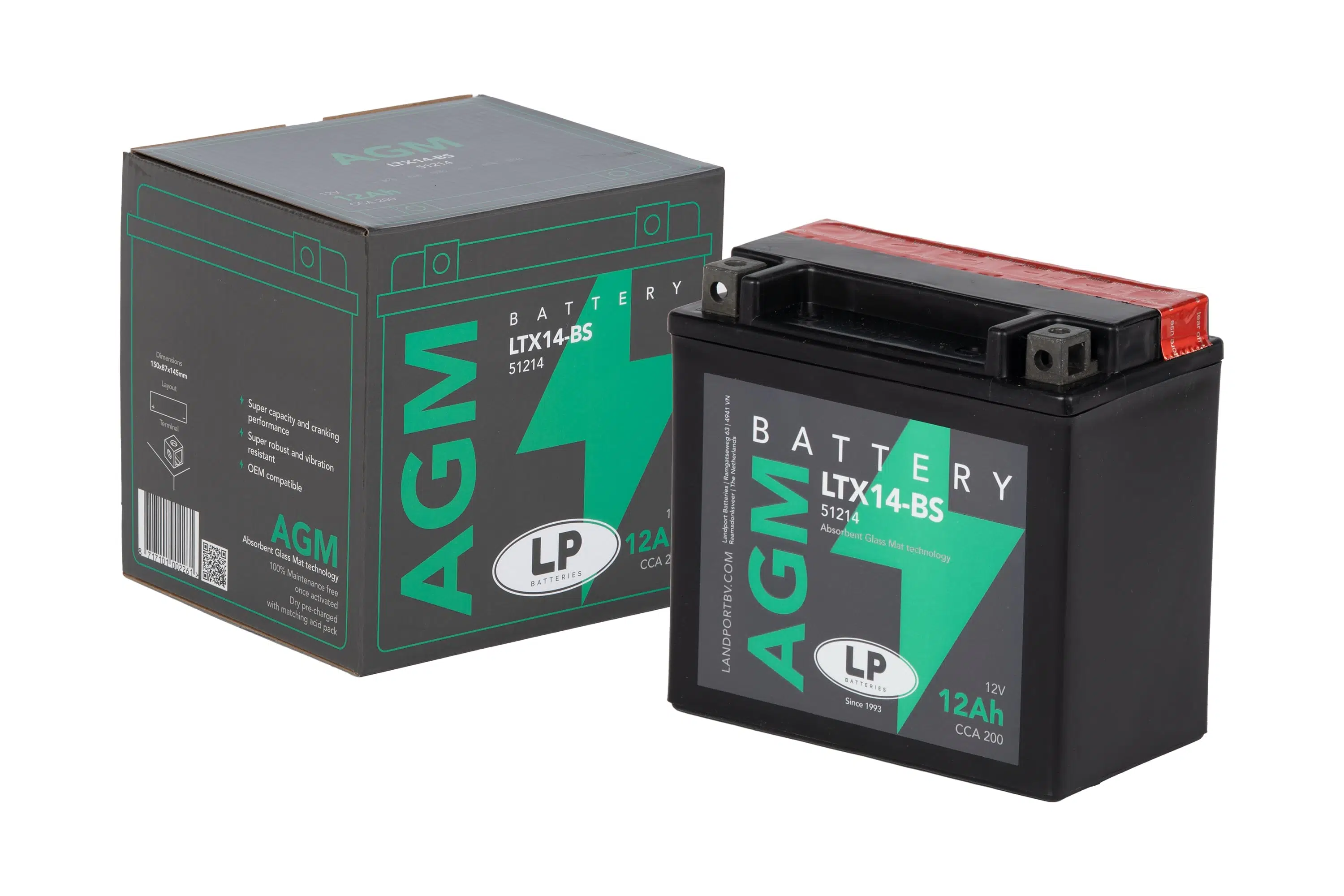 AGM AKÜ LTX14-BS 12 A KG: 4,06 L:150 W:87 H:145 CCA: 200 YAMAHA YZF R THUNDERACE 1000cc 1996-2000