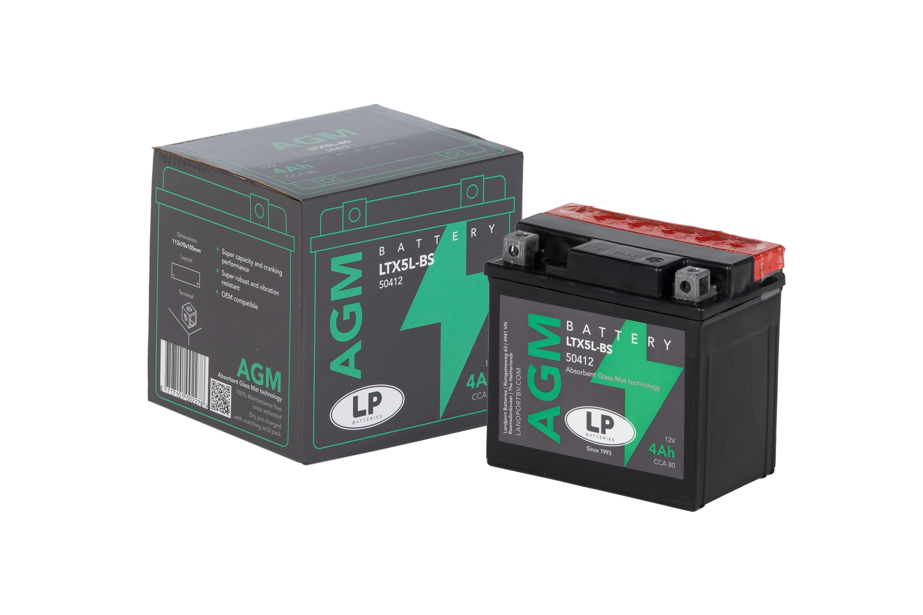AGM AKÜ LTX5L-BS 4 A KG: 1,67 L:113 W:70 H:105 CCA: 80 YAMAHA WR F 250cc 2003-2021