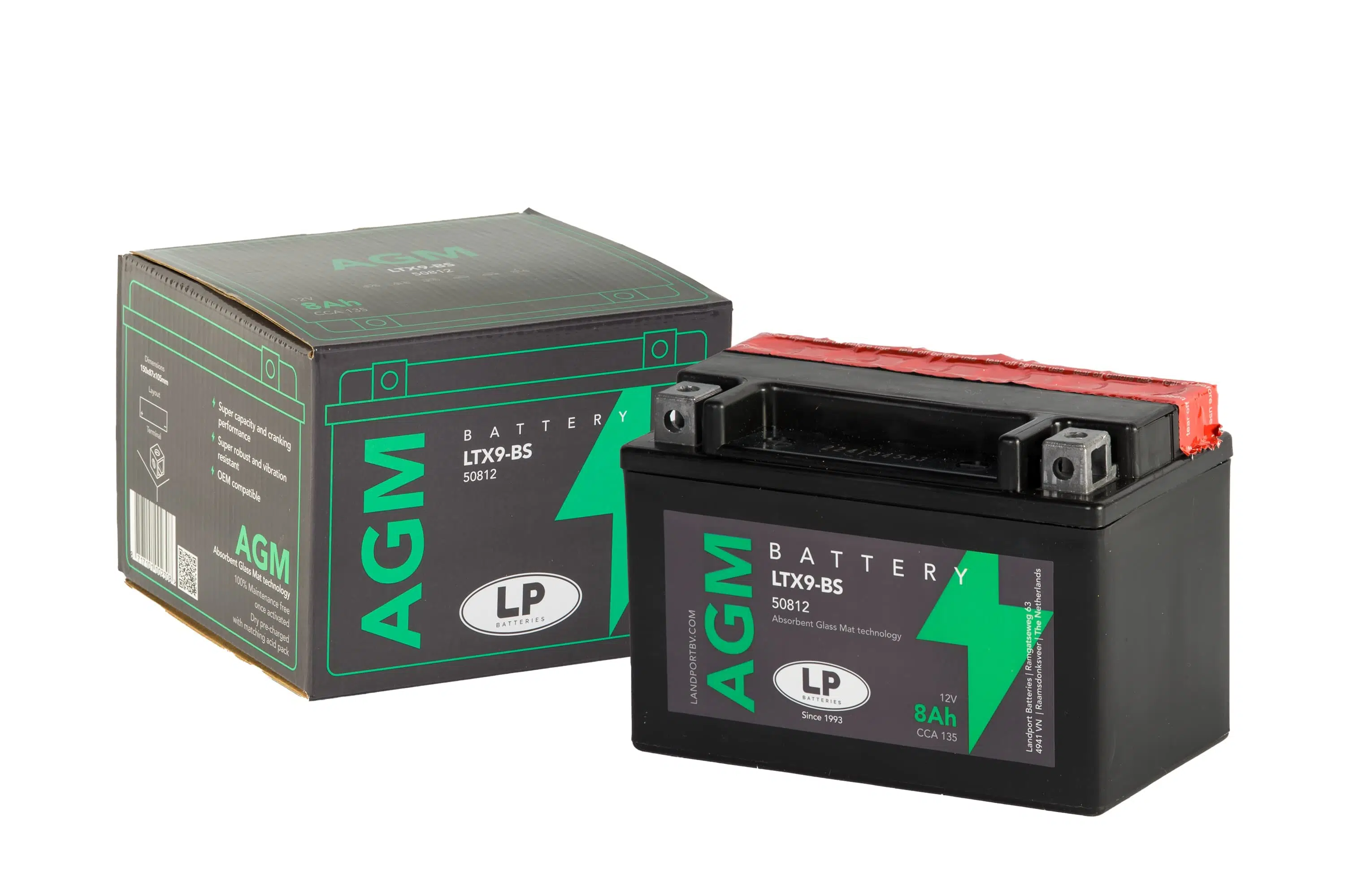 AGM AKÜ LTX9-BS 8 A KG: 2,85 L:150 W:87 H:105 CCA: 135 1991-2016