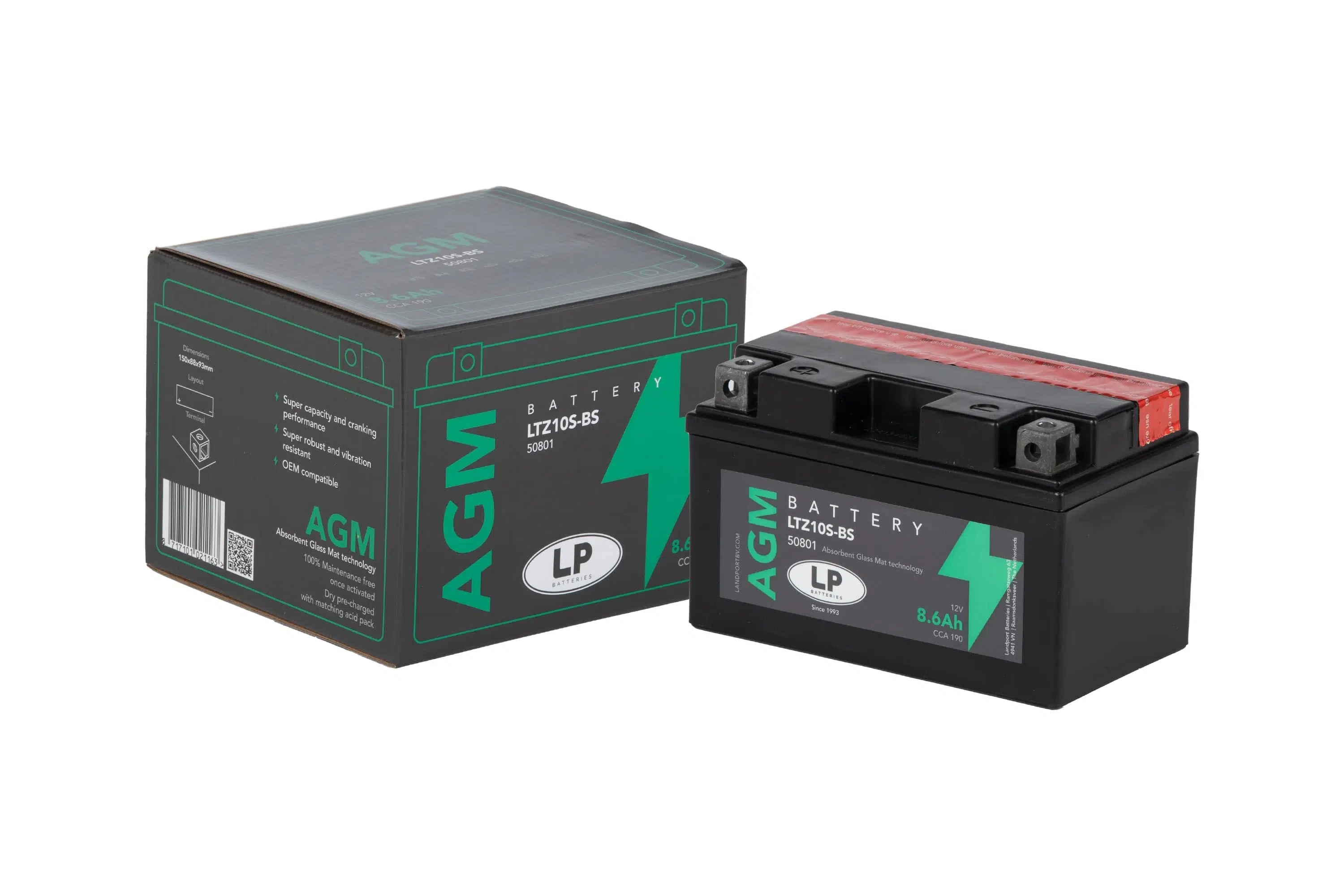 AGM AKÜ LTZ10S-BS 8,6 A KG: 3,11 L:150 W:88 H:93 CCA: 190 2006-2010