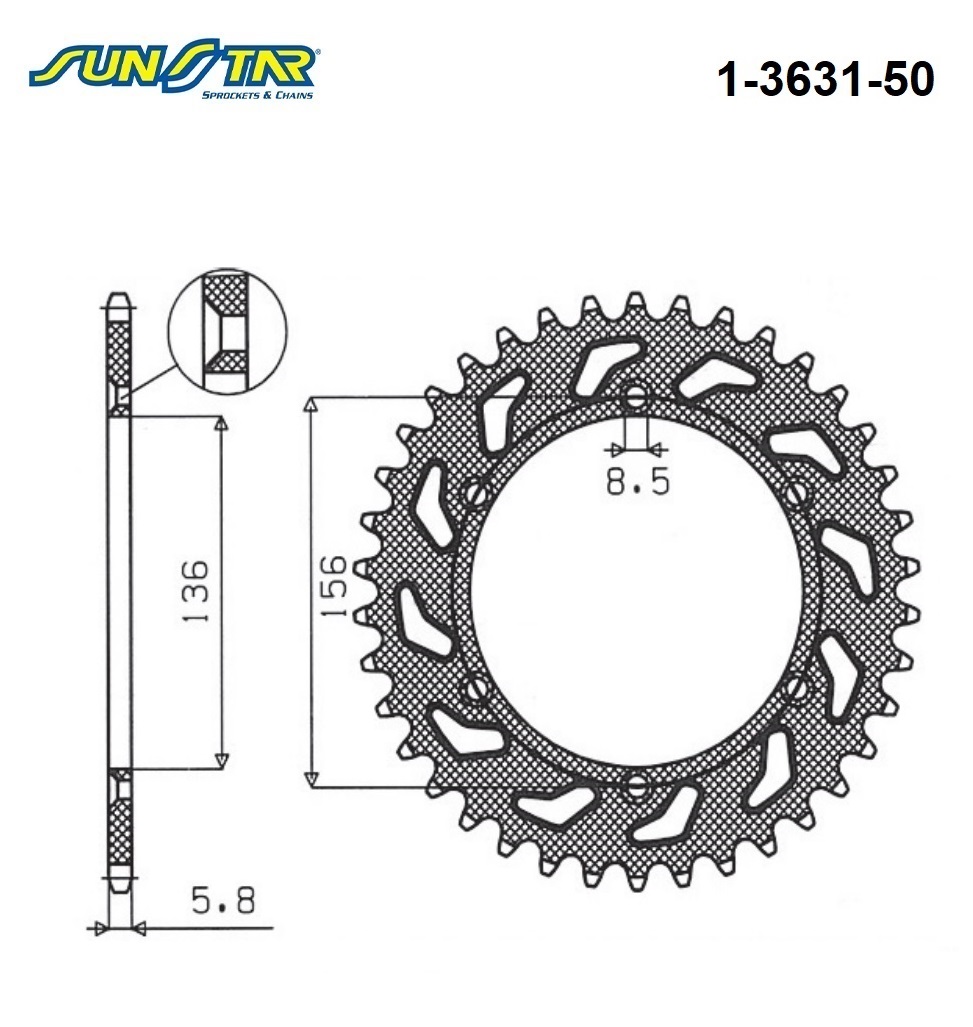 ARKA DİŞLİ HUSQVARNA TE 630cc DİŞLİ SAYISI : +8 2010