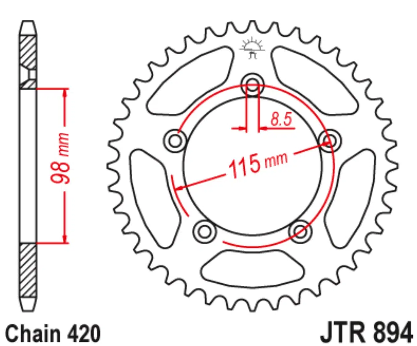 ARKA DİŞLİ KTM SX 65cc DİŞLİ SAYISI : -2 2004-2020