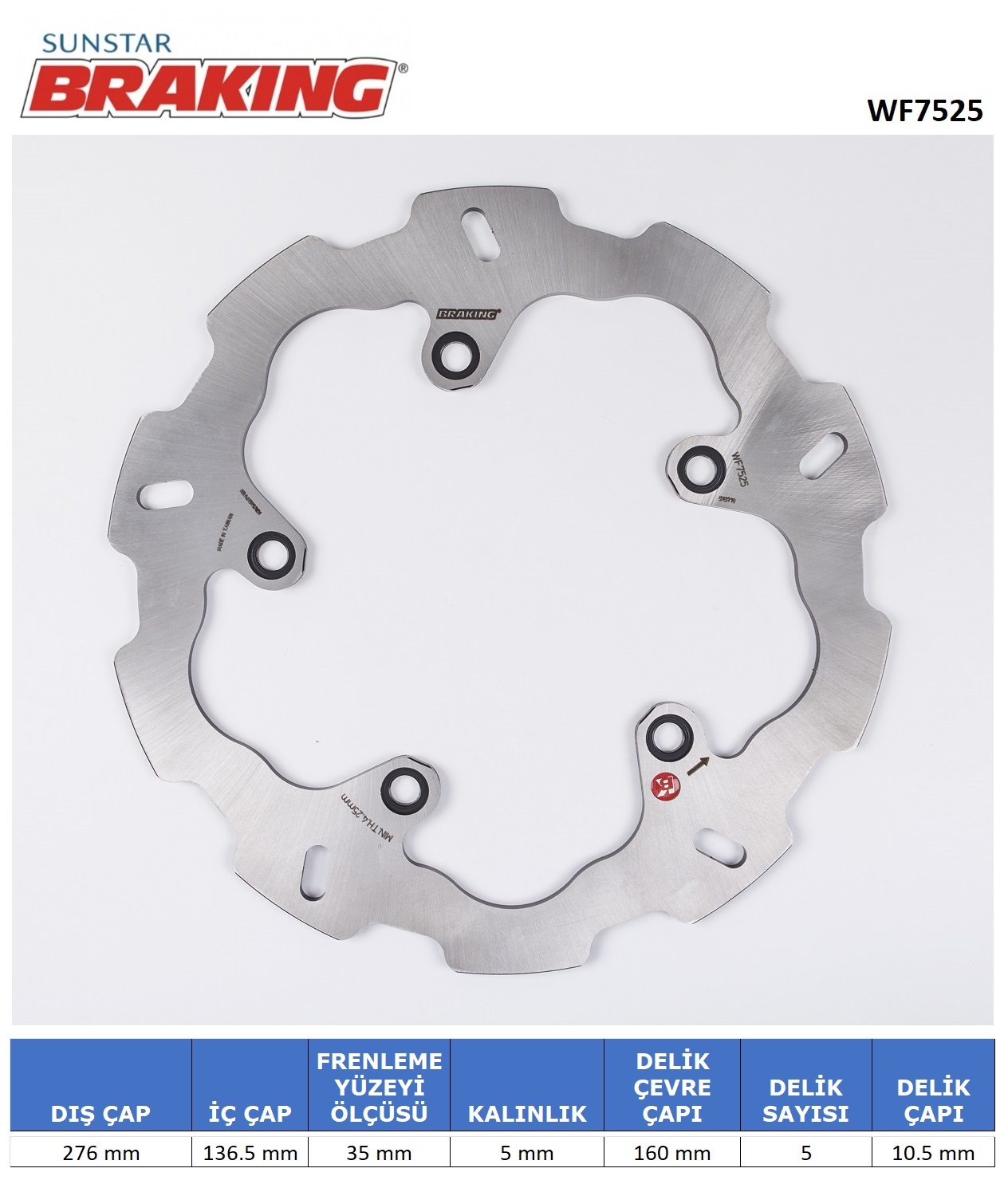 DALGALI ARKA FREN DİSKİ BMW R 1250 RT 1250cc ARKA 2019-2022