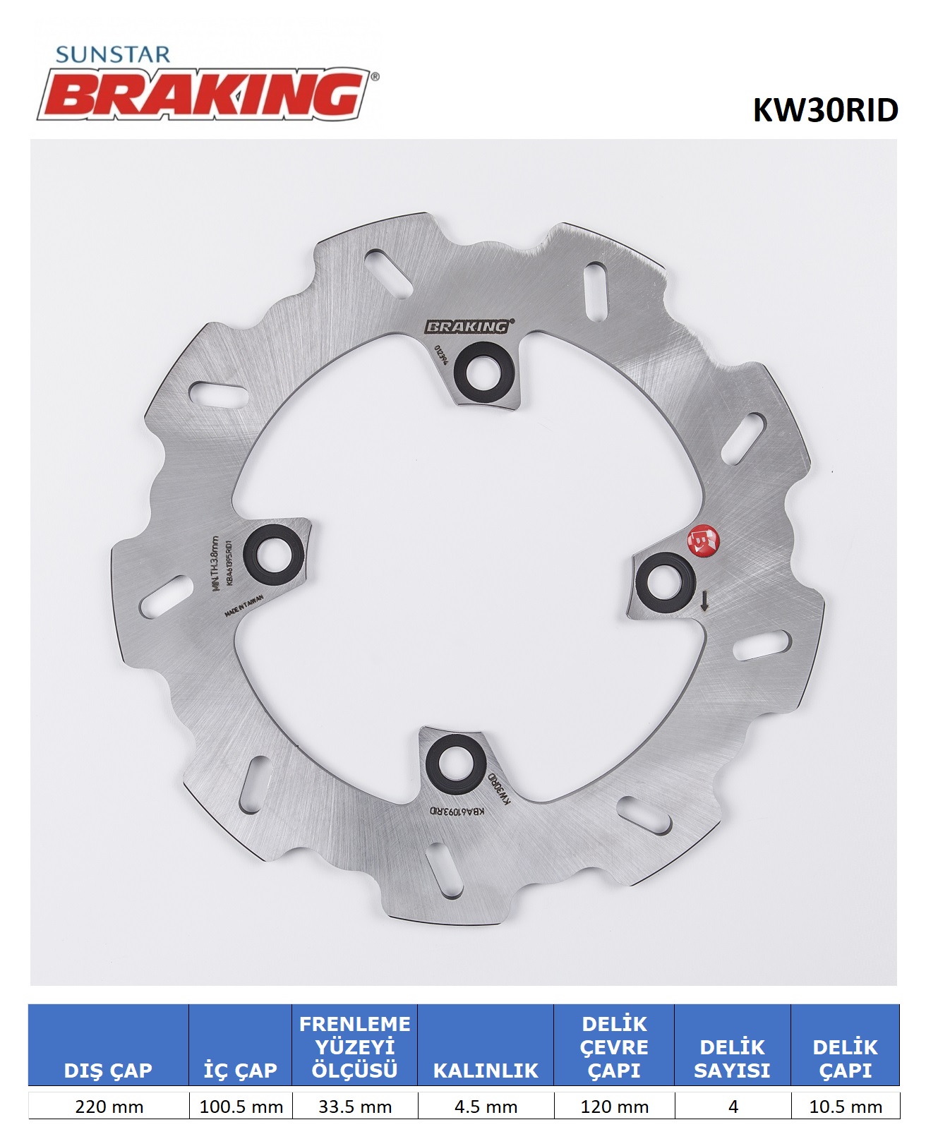 DALGALI ARKA FREN DİSKİ KAWASAKI ZX-6R NINJA 636cc ARKA 2013-2024