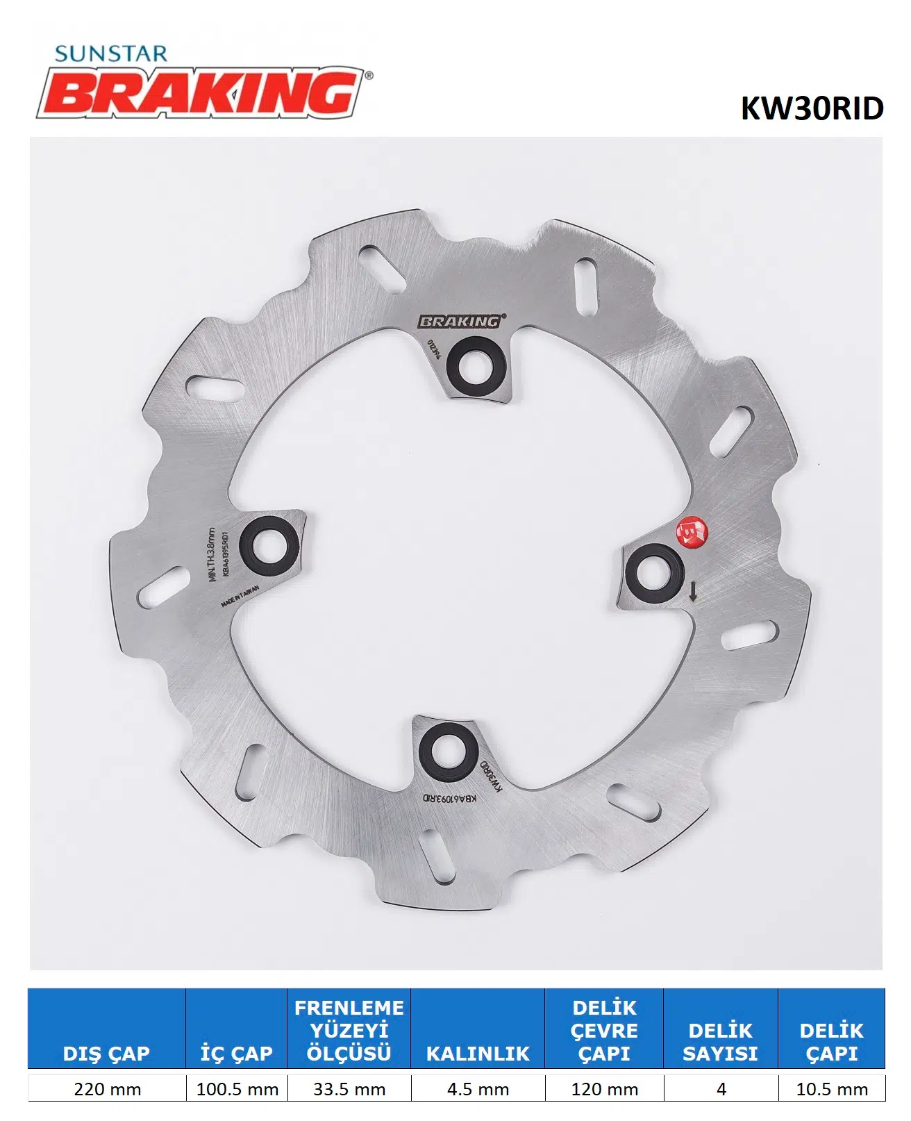 DALGALI ARKA FREN DİSKİ KAWASAKI ZX-6R NINJA 636cc ARKA 2013-2024