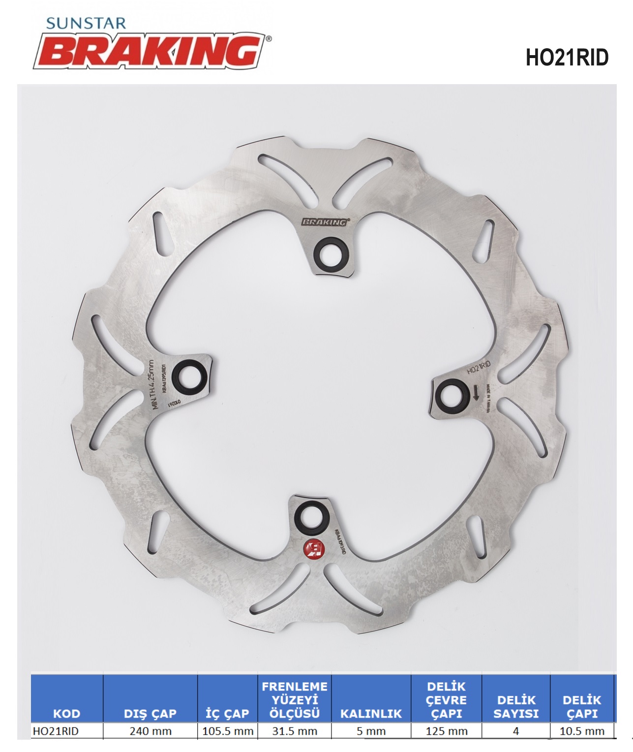 DALGALI FREN DİSKİ HONDA SILVER WING ABS 600cc ARKA 2001-2002-2010