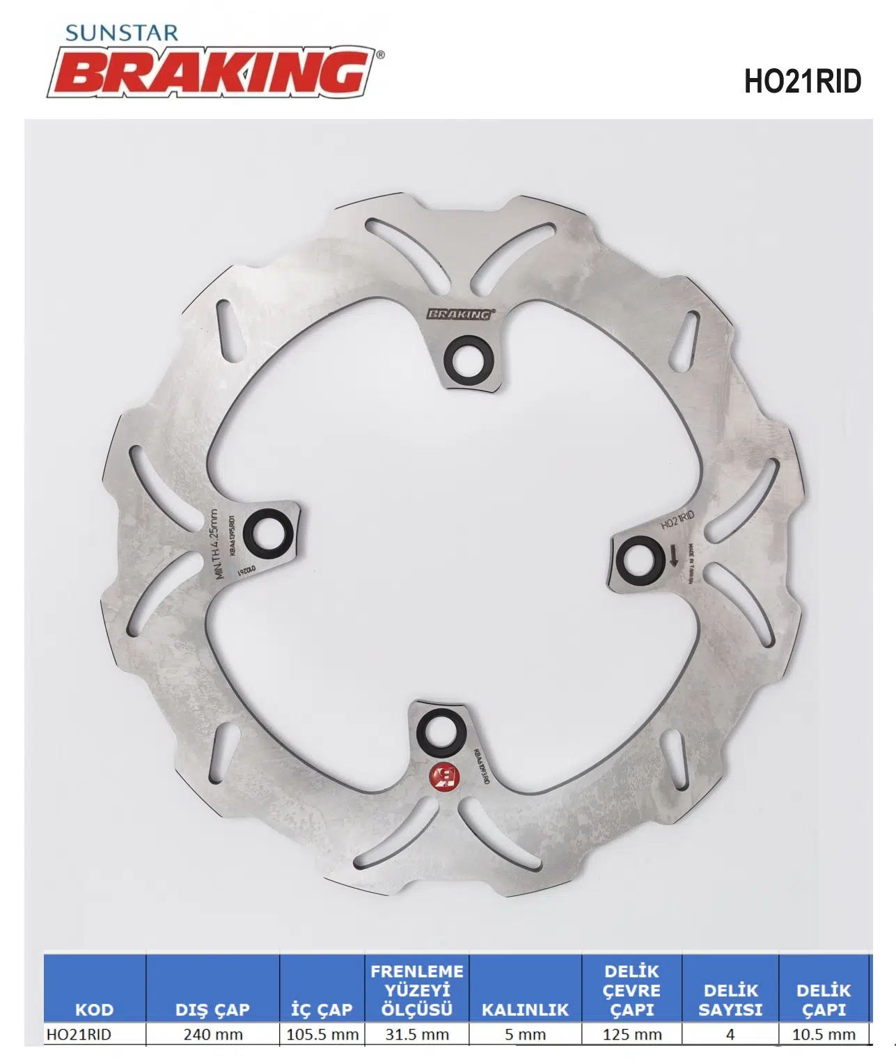 DALGALI FREN DİSKİ HONDA SILVER WING ABS 600cc ARKA 2001-2002-2010