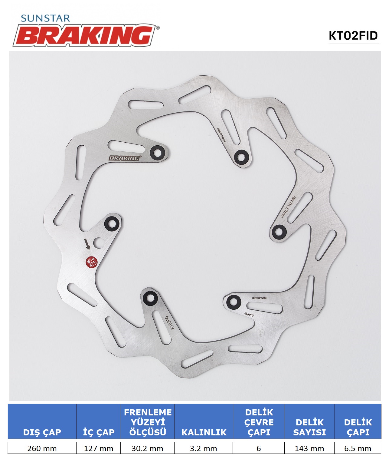 DALGALI ÖN FREN DİSKİ KTM SX-F 450cc ÖN 2004-2021
