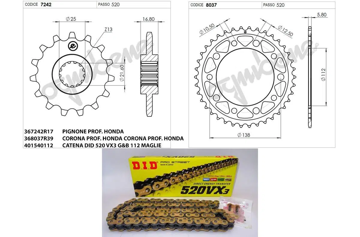 DID DİŞLİ ZİNCİR KİT HONDA NC 750 DCT S - X 2014