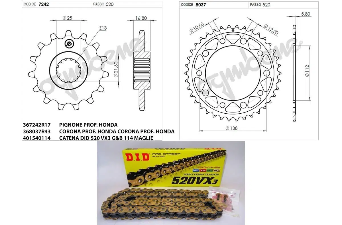 DID DİŞLİ ZİNCİR KİT HONDA NC 750 S - X 2014
