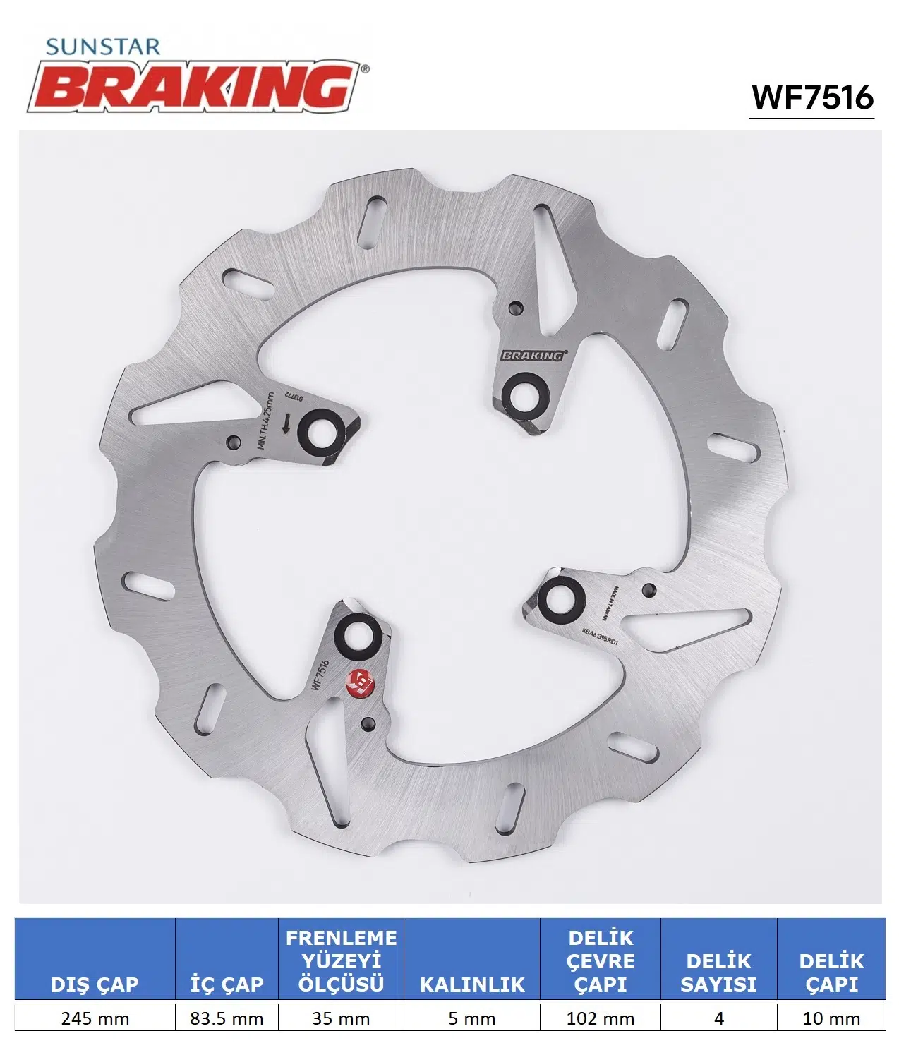 DUCATI DALGALI ARKA FREN DİSKİ DUCATI SUPERSPORT S 937cc 2017-2020