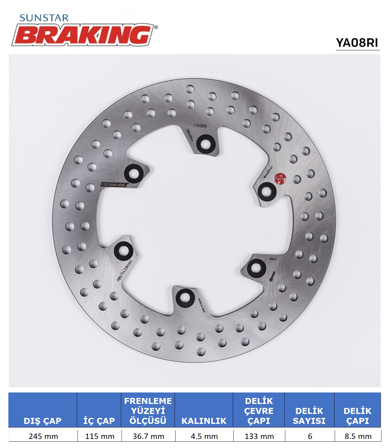 DUCATI YAMAHA YUVARLAK ARKA FREN DİSKİ YAMAHA YZF R1 1000cc 1998-2024