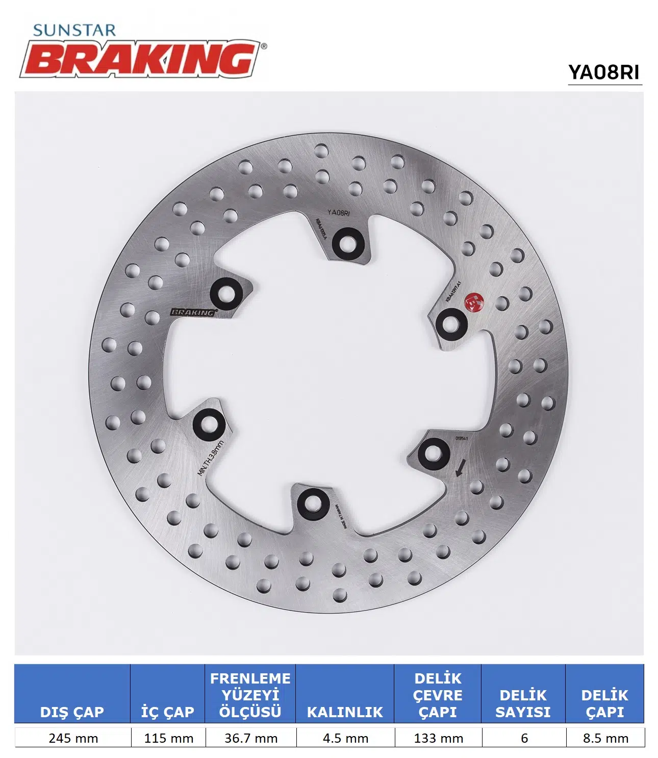 DUCATI YAMAHA YUVARLAK ARKA FREN DİSKİ YAMAHA YZF R1 1000cc 1998-2024