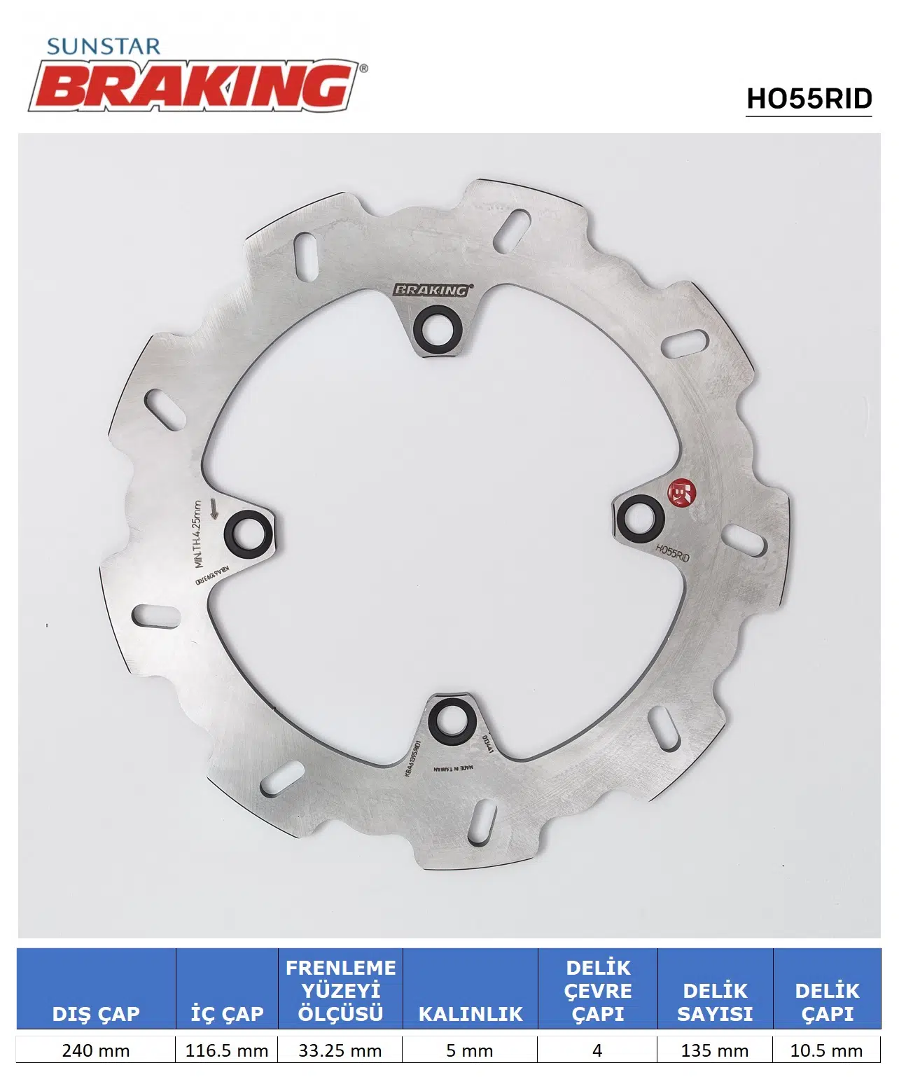 HONDA CBF 500-600-1000 X-ADV 750 CBR 600 F DALGALI ARKA FREN DİSKİ 2017-2025