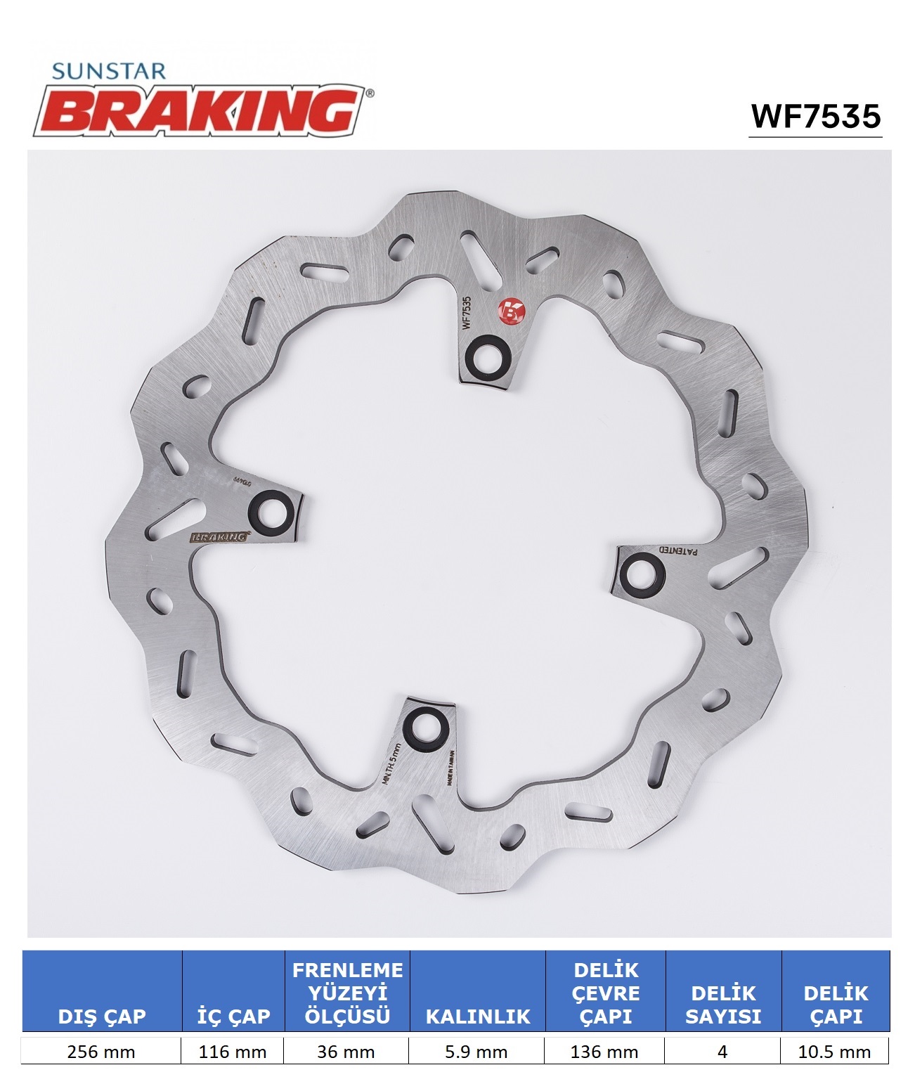 HONDA CRF 1000-1100 DALGALI ARKA FREN DİSKİ ARKA 2023-2024