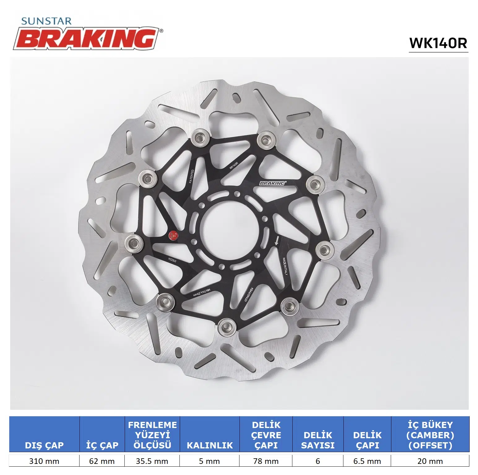 HONDA CRF 1000-1100 TRANSALP 7500 DALGALI ÖN PERFORMANS FREN DİSKİ ÖN SAĞ 2023-2024