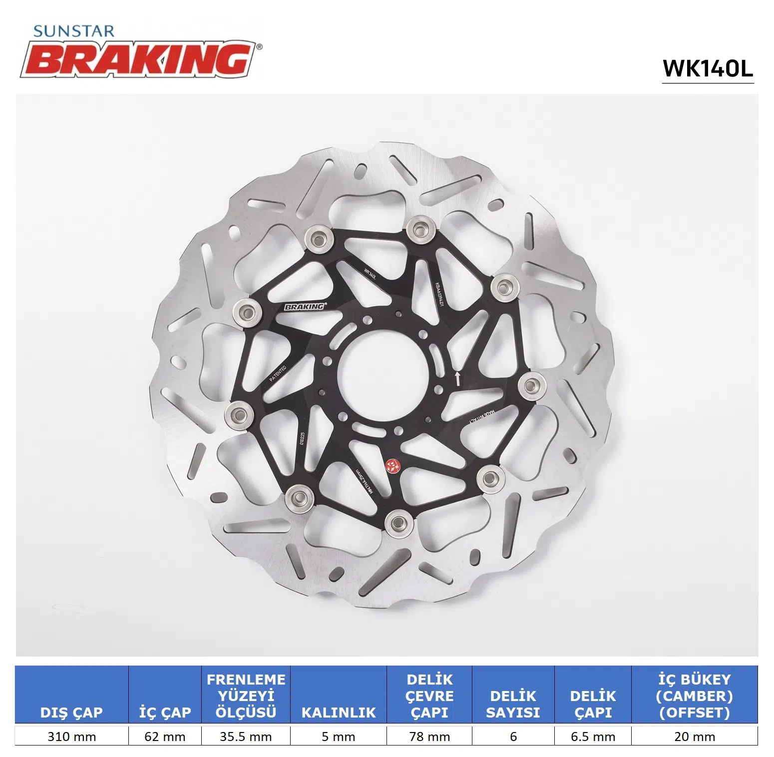 HONDA CRF 1000-1100 TRANSALP 750 DALGALI ÖN PERFORMANS FREN DİSKİ ÖN SOL 2023-2024