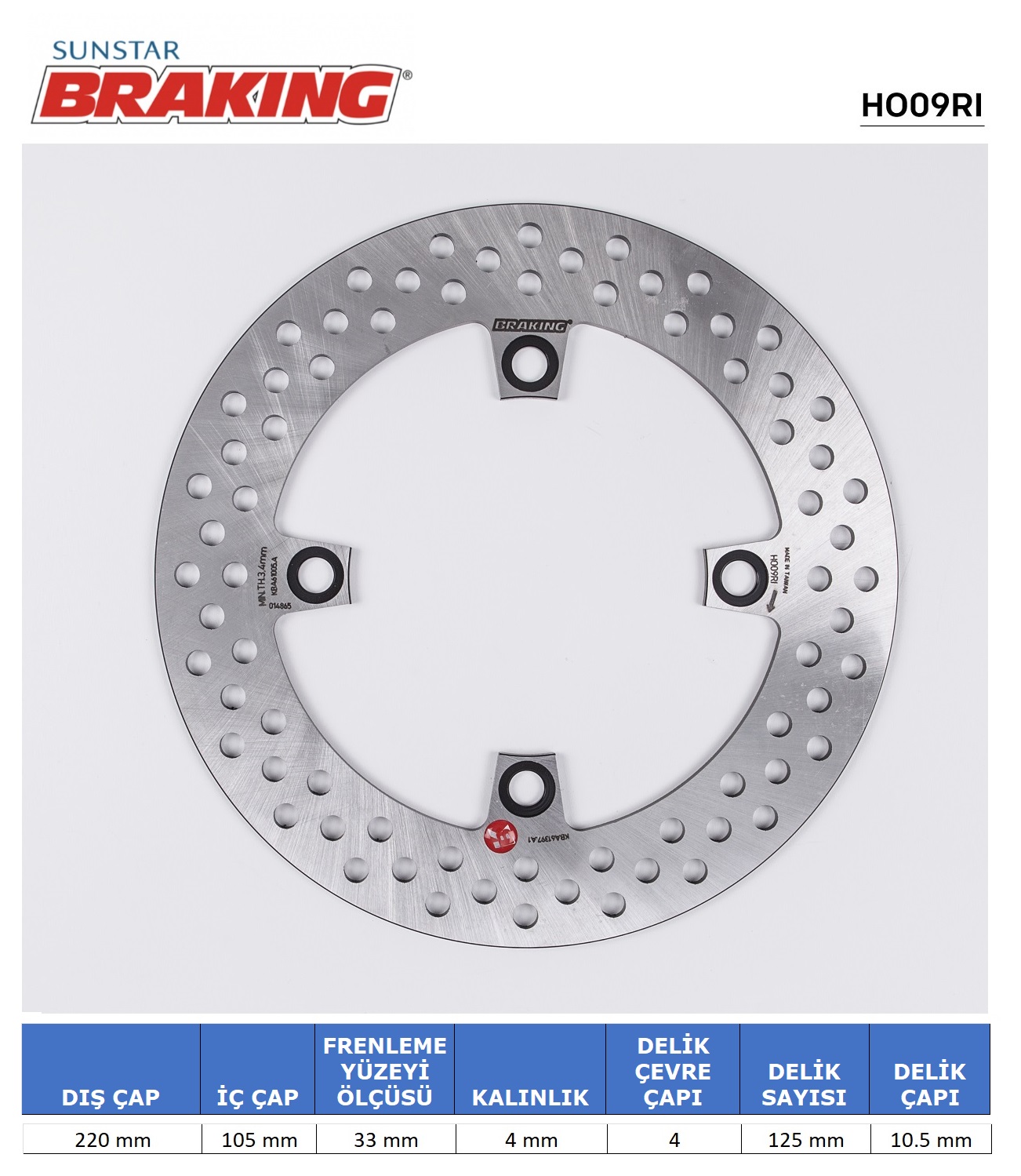 HONDA CRF 250L CBR 125 YUVARLAK ARKA FREN DİSKİ 2017-2024