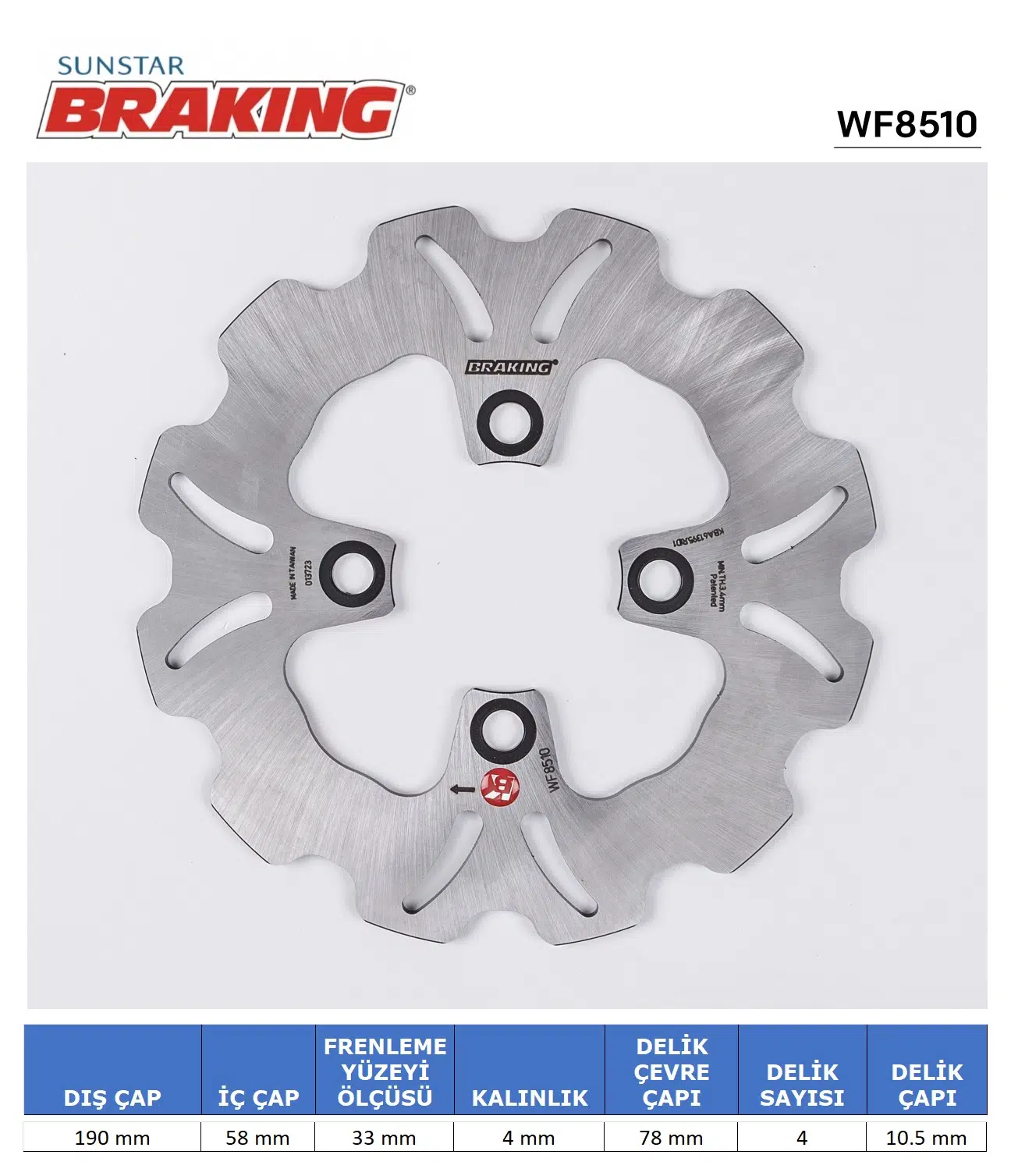 HONDA MSX 125 DALGALI ARKA FREN DİSKİ HONDA MSX 125cc ARKA 2013-2022