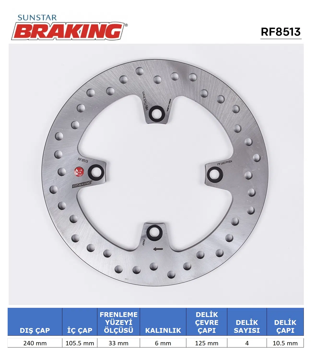 HONDA SWT 600 YUVARLAK ARKA FREN DİSKİ HONDA SW-T ABS 600cc ARKA 2011-2013