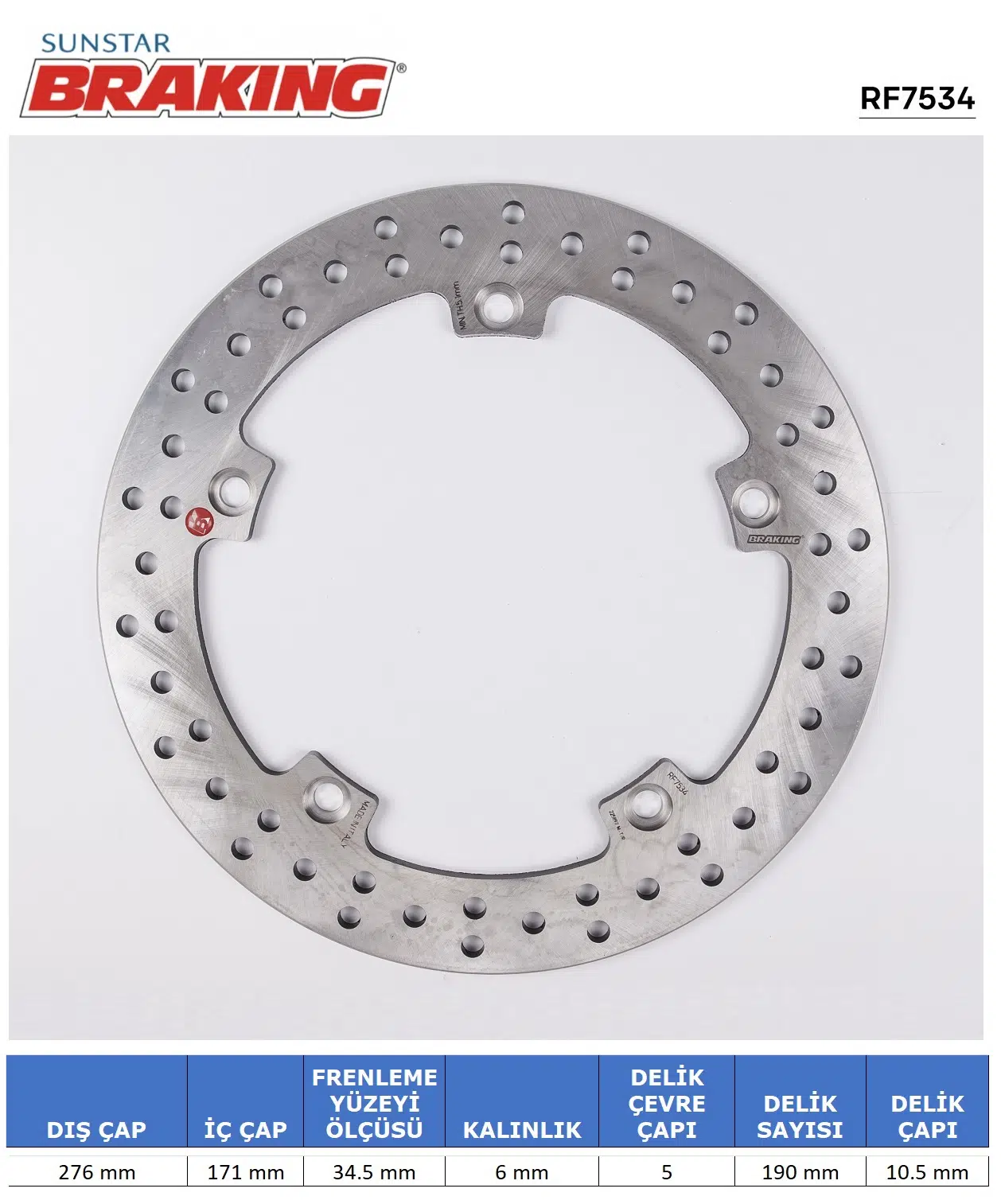 HONDA VFR 1200 F X CROSSTOURER YUVARLAK ARKA FREN DİSKİ 2010-2016