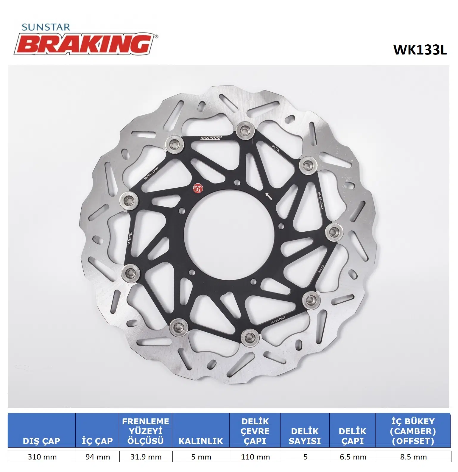 HONDA VFR 800 X CROSSRUNNER DALGALI ÖN PERFORMANS FREN DİSKİ ÖN SOL 2015-2020