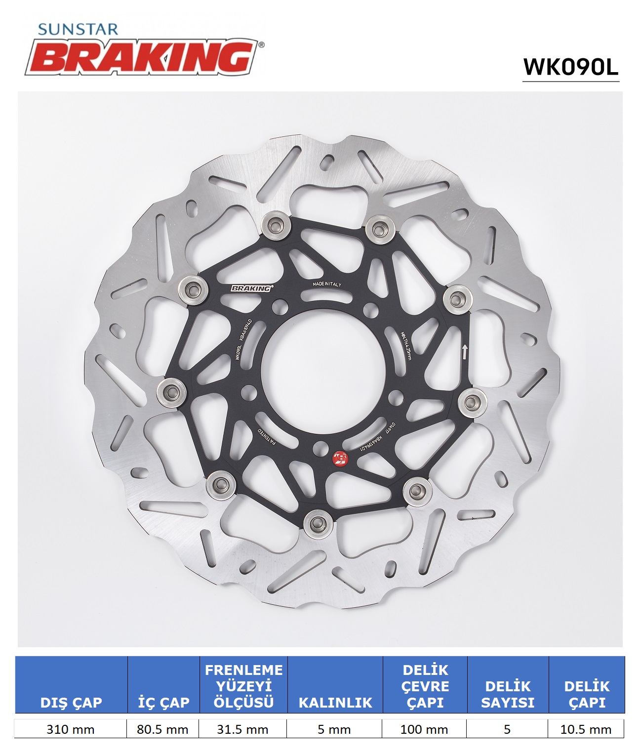 KAWASAKI DALGALI ÖN PERFORMANS FREN DİSKİ KAWASAKI ZZR ZX-14R 1400cc ÖN SOL 2006-2020
