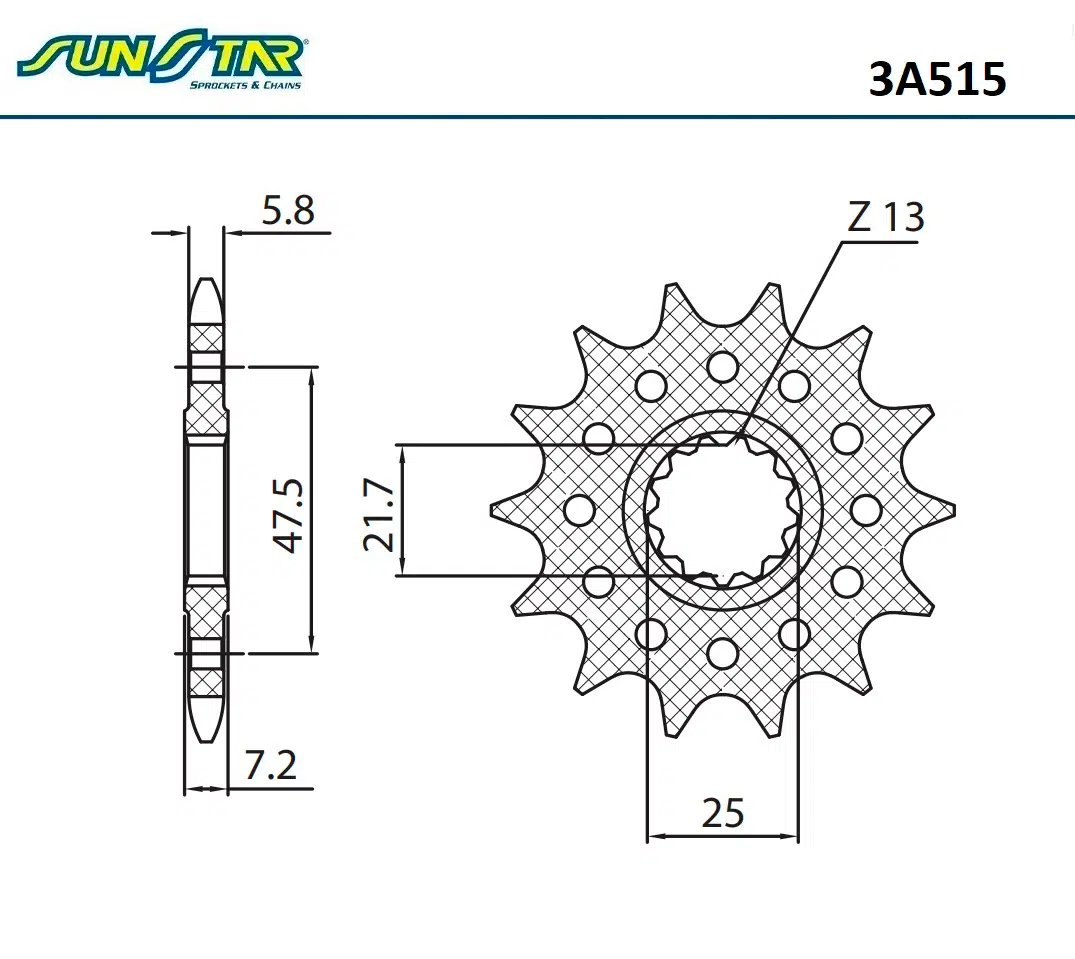 ÖN DİŞLİ KAWASAKI ZX-6R NINJA 636cc DİŞLİ SAYISI : -1 2013-2018