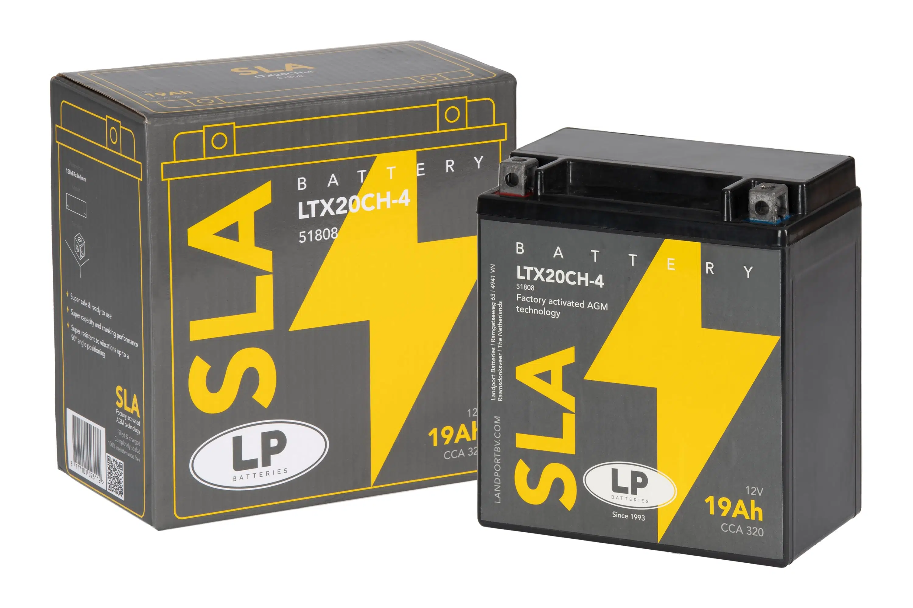 SLA AKÜ MB LTX20CH-4 19 A KG: 5,7 L:150 W:87 H:163 CCA: 320 TRIUMPH TIGER XR X T 800cc 2015-2020