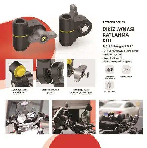 SMNU DİKİZ AYNASI KATLANMA KİTİ R