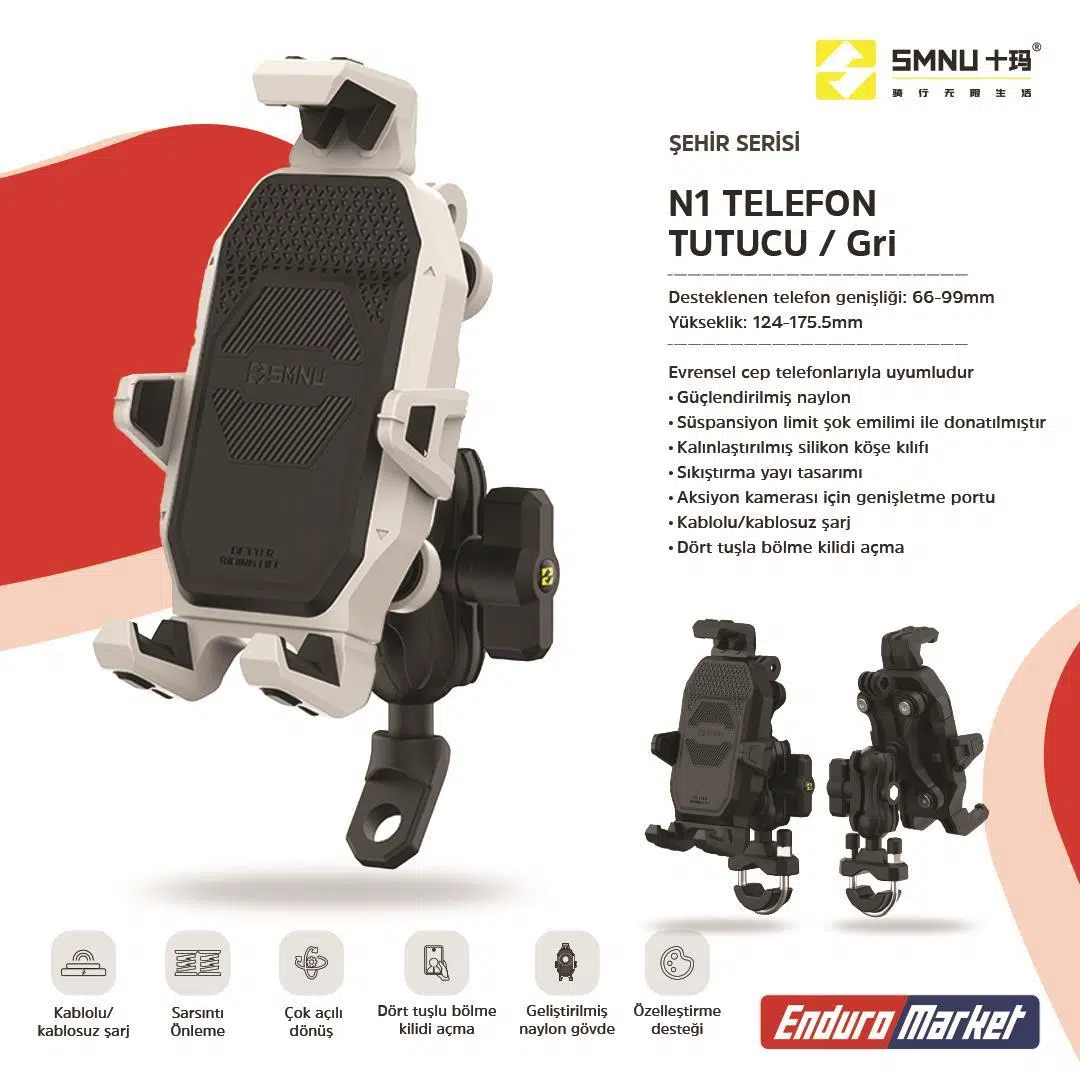 SMNU N1 TELEFON TUTUCU GRİ