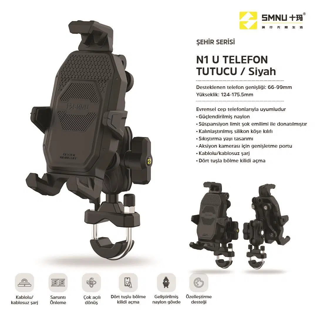 SMNU N1 TELEFON TUTUCU SİYAH