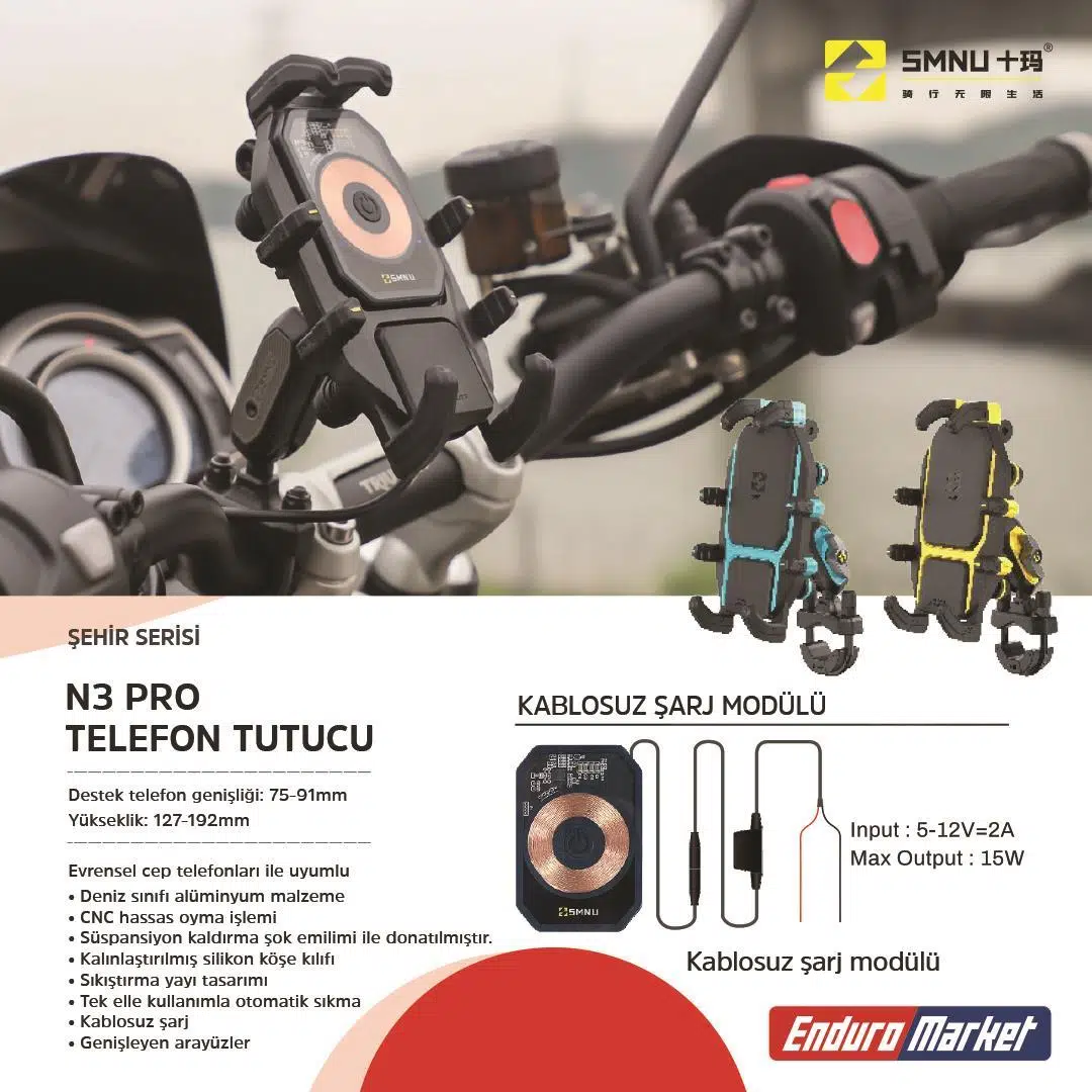 SMNU N3 PRO TELEFON TUTUCU SİYAH