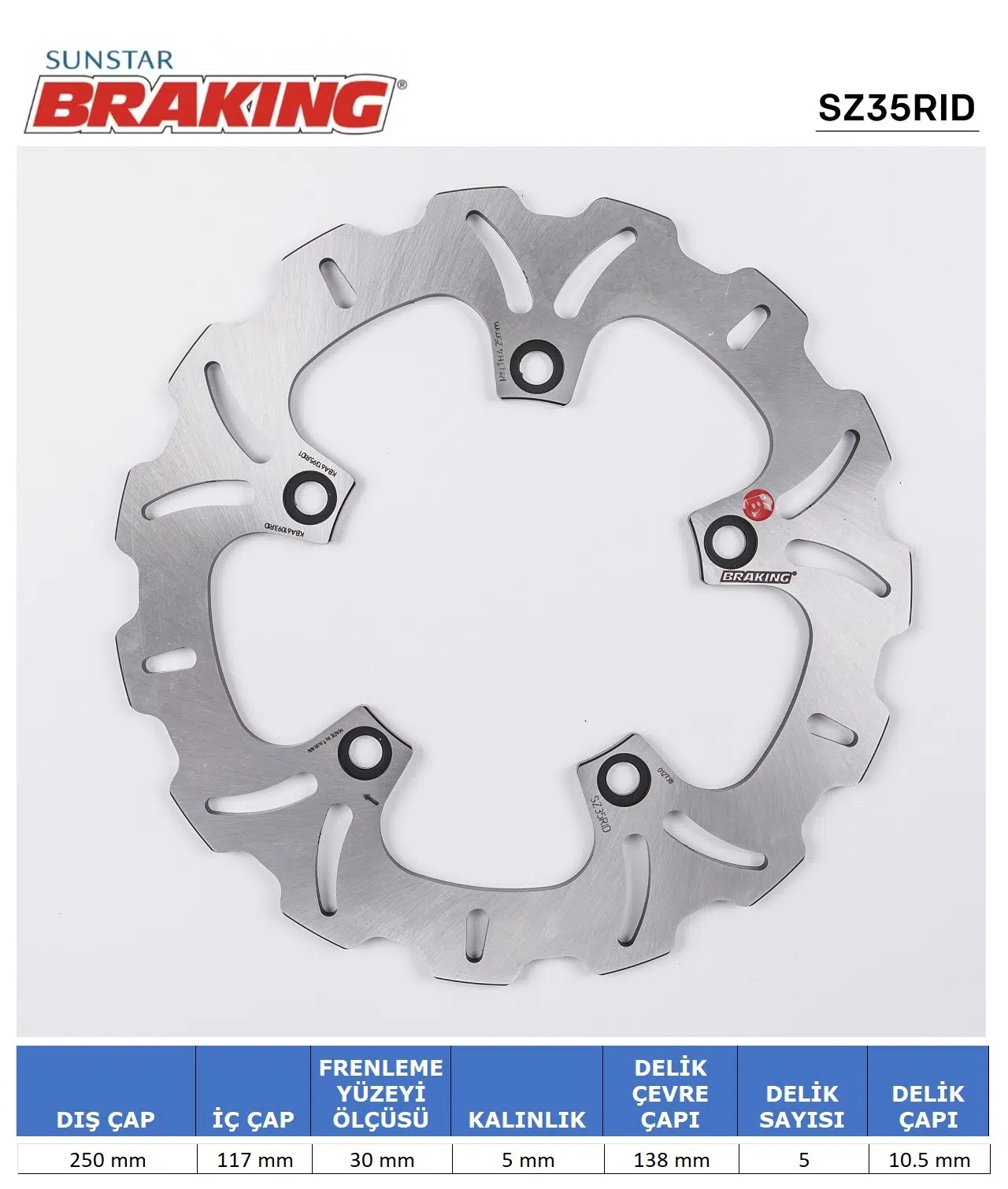 SUZUKI AN 650 BURGMAN DALGALI ARKA FREN DİSKİ 2004-2019