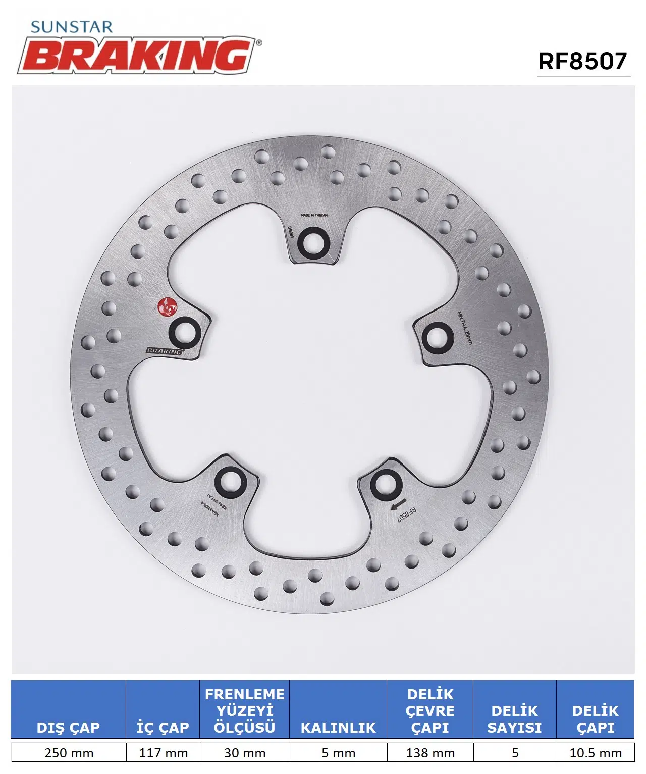 SUZUKI BURGMAN 650 YUVARLAK ARKA FREN DİSKİ 2004-2019