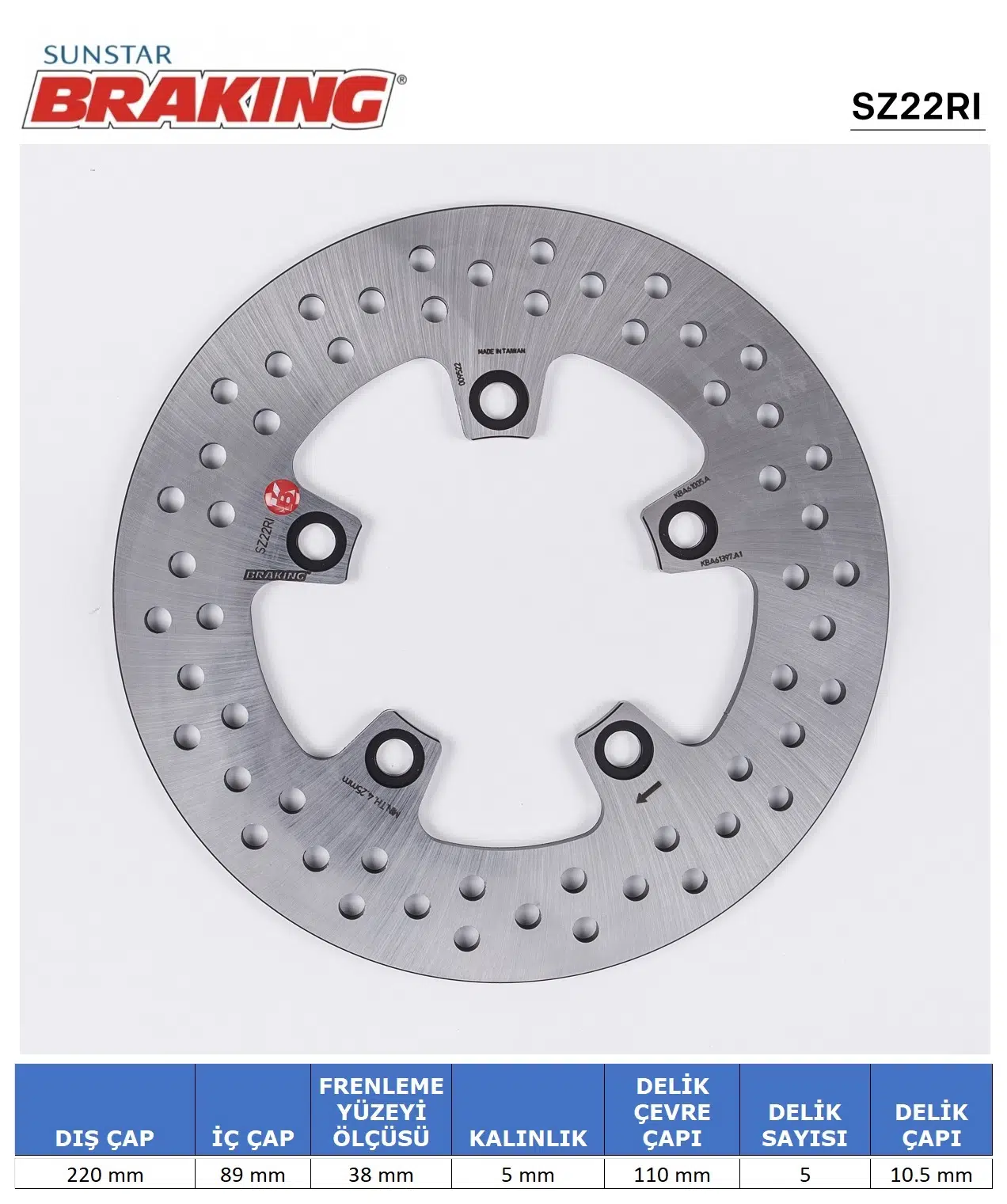 SUZUKI GSXR 600-750-1000 SV 650 TL 1000 R-S YUVARLAK ARKA FREN DİSKİ 1997-2001