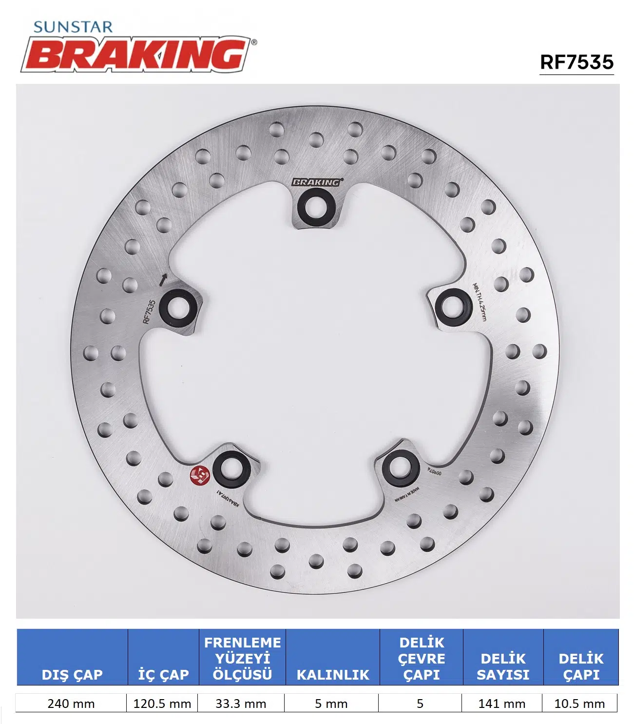 SUZUKI YUVARLAK ARKA FREN DİSKİ SUZUKI GSX-S 750cc 2017-2021