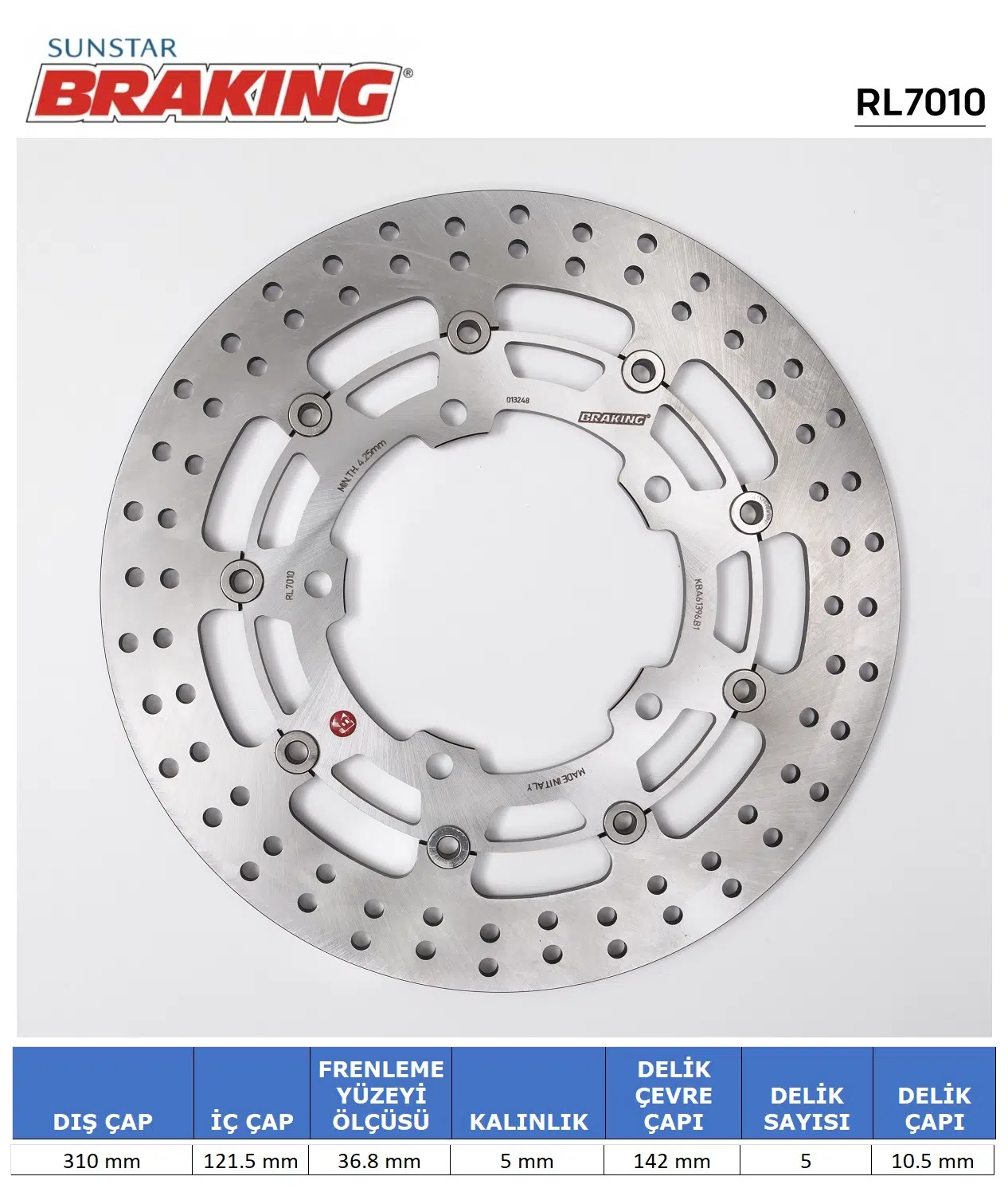 SUZUKI YUVARLAK ÖN FREN DİSKİ SUZUKI GSX FA 1250cc ÖN İKİ TAKIM KULLANIR 2010-2016