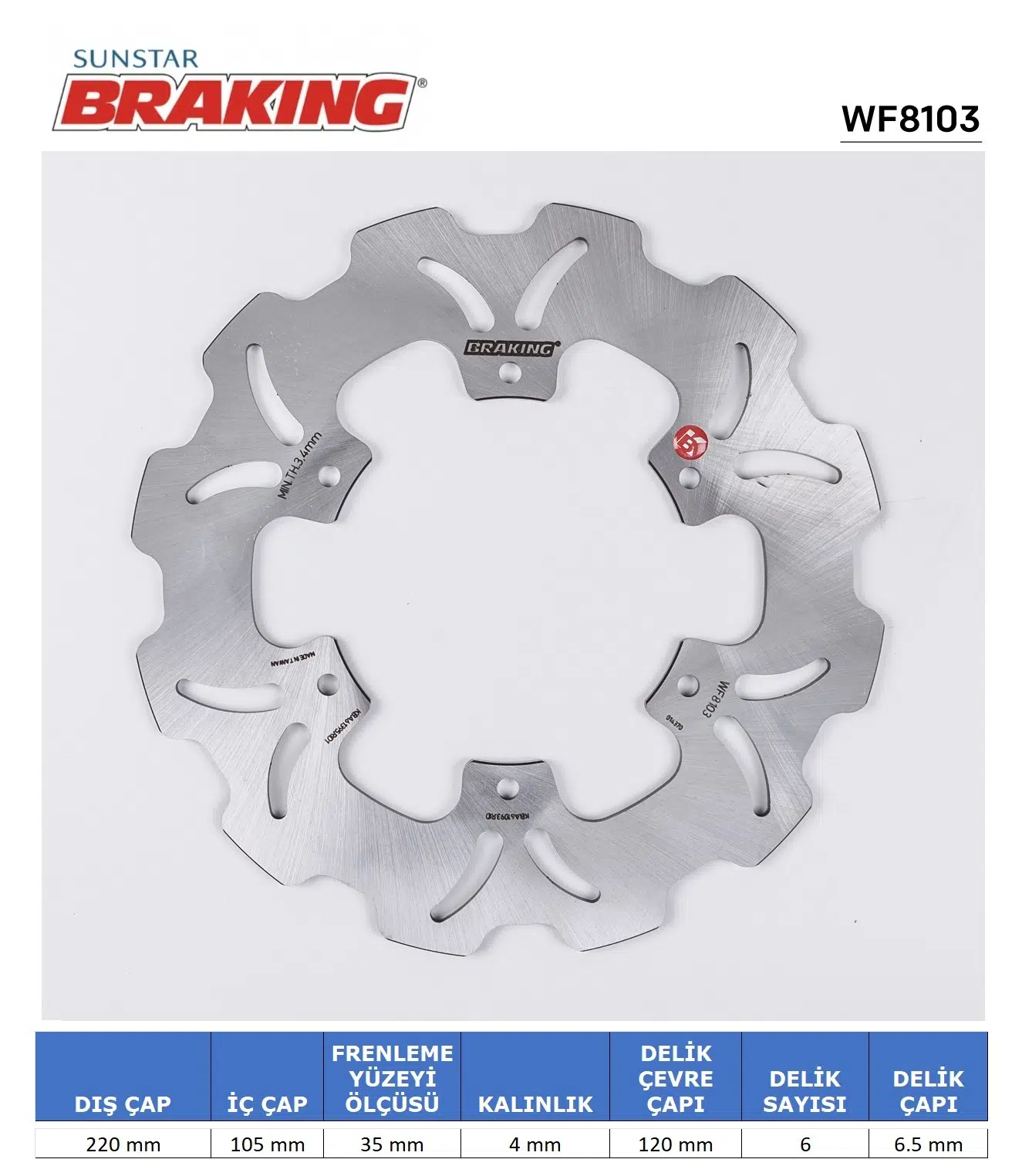VESPA GTS 125-250-300 DALGALI ÖN VE ARKA FREN DİSKİ 2010-2022