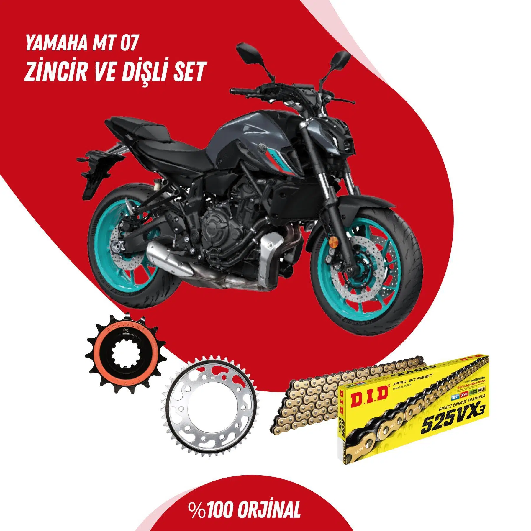 YAMAHA MT 07 TRACER 16-23 DID VX3 GOLD ZİNCİR DİŞLİ SET