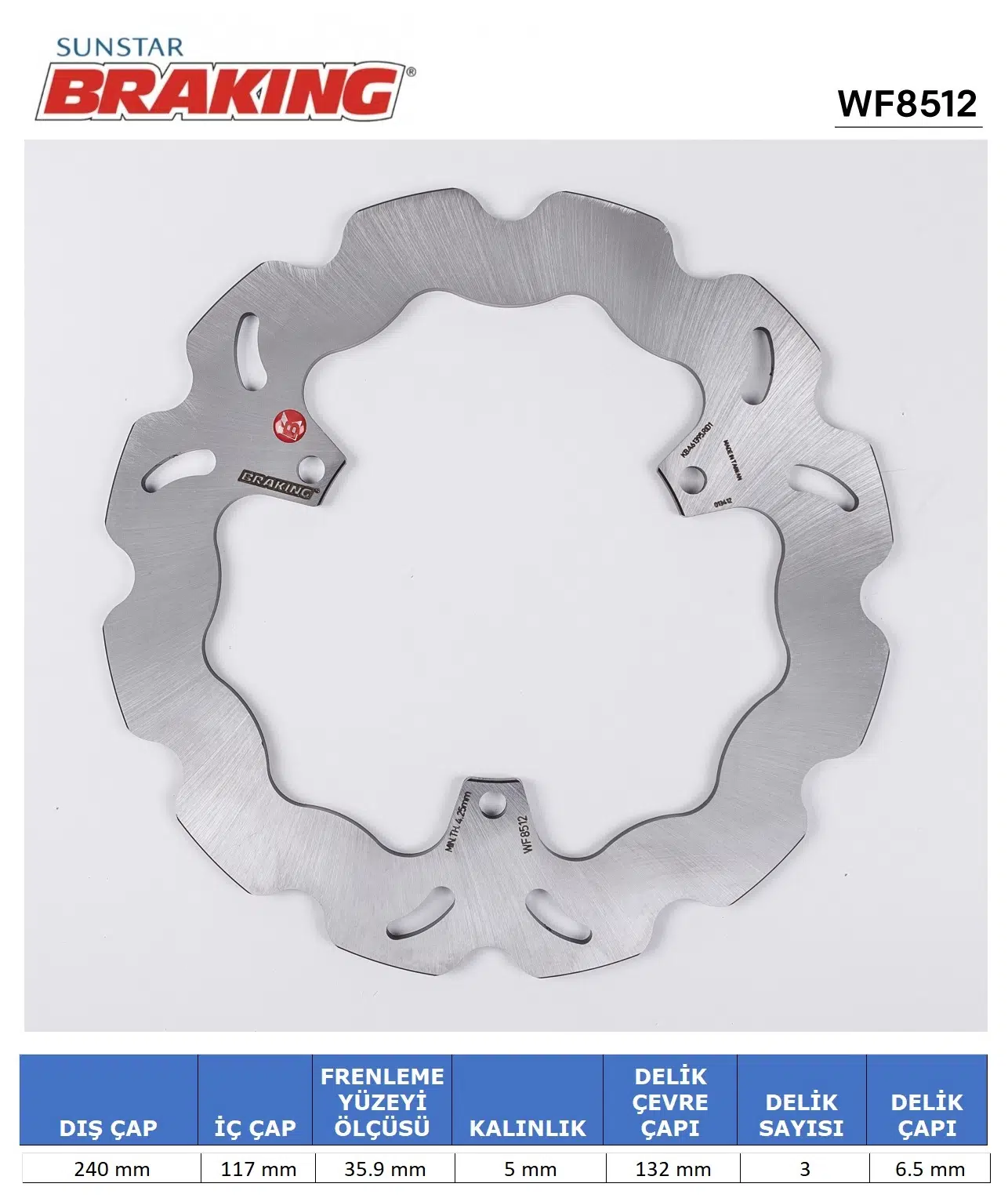 YAMAHA X-MAX 250 DALGALI ARKA FREN DİSKİ ÜÇ DELİK 2010gt;2017 IRON MAX 125cc ARKA 2016-2020