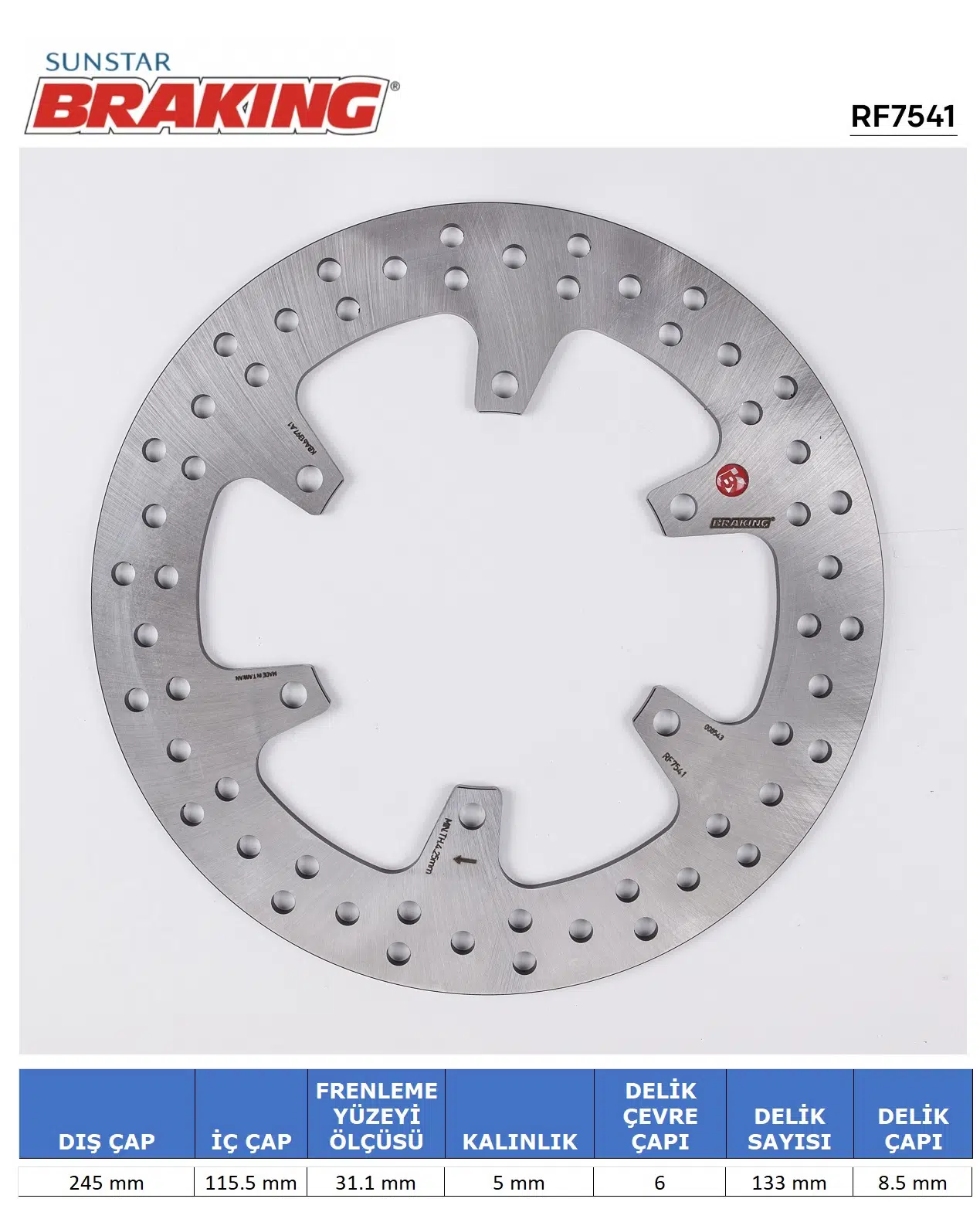 YAMAHA XT 660 R X XTZ TENERE YUVARLAK ARKA FREN DİSKİ 660cc 2004-2009