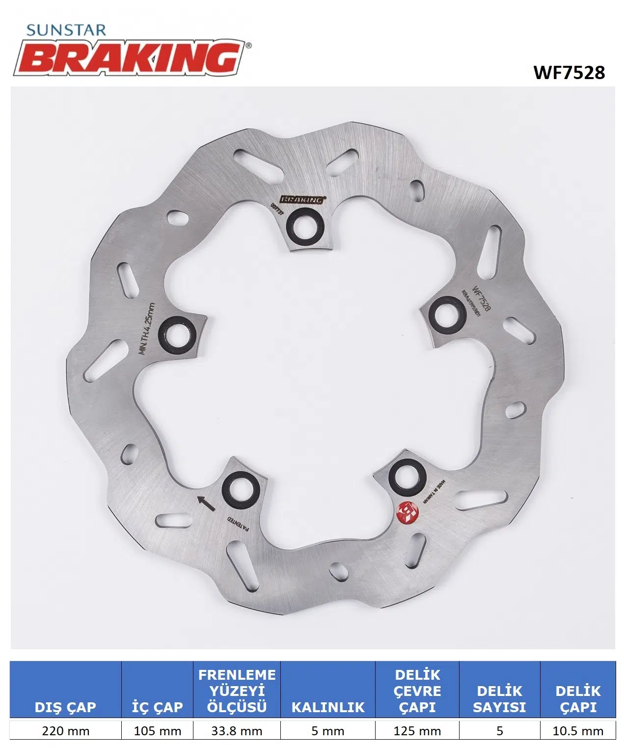 YAMAHA YZF R1 M ARKA DALGALI FREN DİSKİ 1000cc 2015-2022