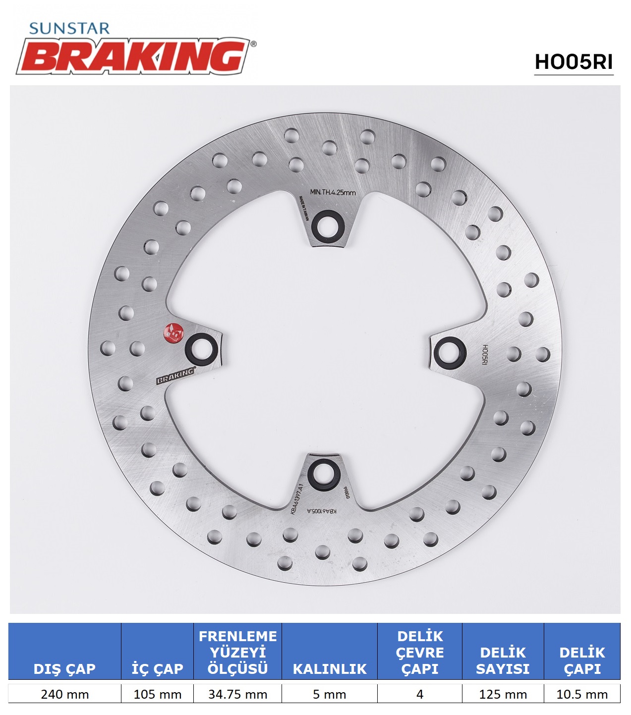 YUVARLAK ARKA FREN DİSKİ HONDA XL V TRANSALP ABS 700cc 2008-2011