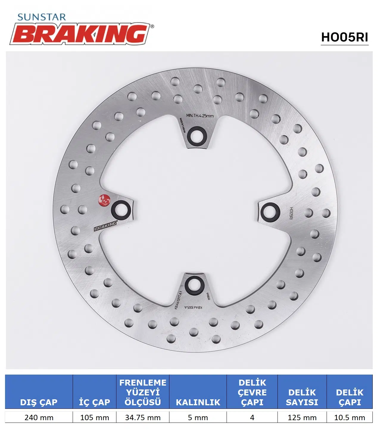 YUVARLAK ARKA FREN DİSKİ HONDA XL V TRANSALP ABS 700cc 2008-2011