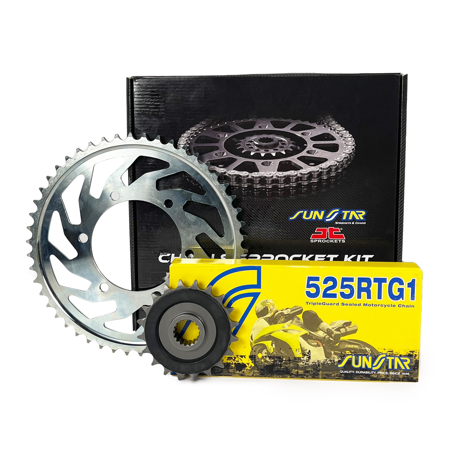ZİNCİR DİŞLİ SETİ BMW F R 800cc ZİNCİR: SUNSTAR 525RTG1 Gold-120 ÖN DİŞLİ: JT 20T ARKA DİŞLİ: SUNSTAR 47T 2009-2018