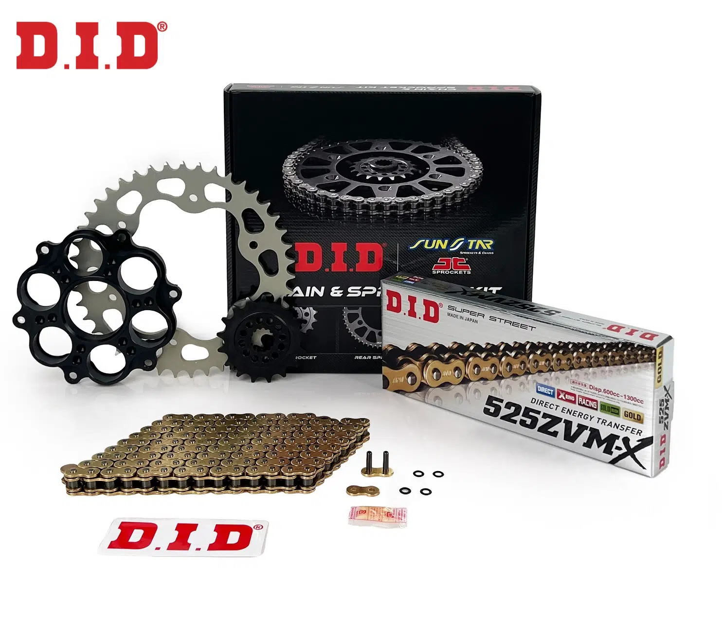 ZİNCİR DİŞLİ SETİ DUCATI 1098 S 1100cc ZİNCİR: DID-525ZVM-X Gold-98 ÖN DİŞLİ: SUNSTAR 15T ARKA DİŞLİ: JT 38T 2007-2008