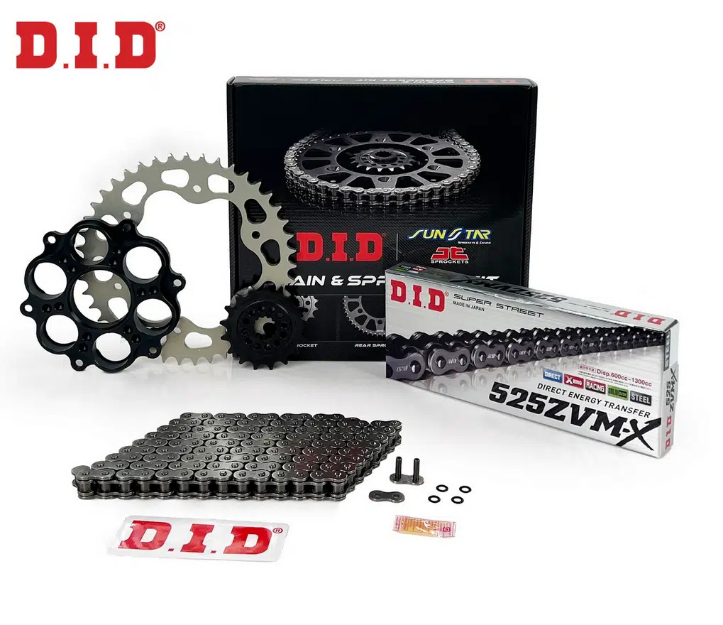 ZİNCİR DİŞLİ SETİ DUCATI DIAVEL 1200cc ZİNCİR: DID-525ZVM-X Çelik-118 ÖN-ARKA DİŞLİ: SUNSTAR 15T-43T 2011-2014