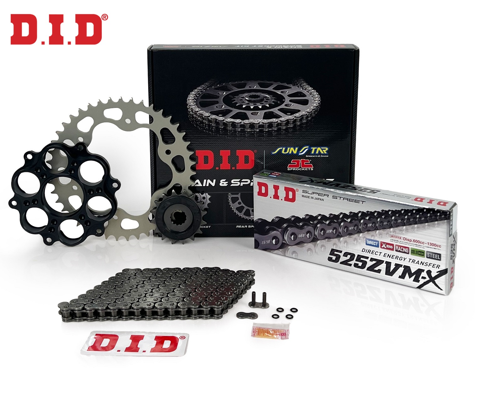 Zincir Dişli Seti Ducatı Dıavel 1260cc Zincir: Dıd-525zvm-x Çelik-112 Ön: Jt 15t Arka: Sunstar 43t 2018-2020 