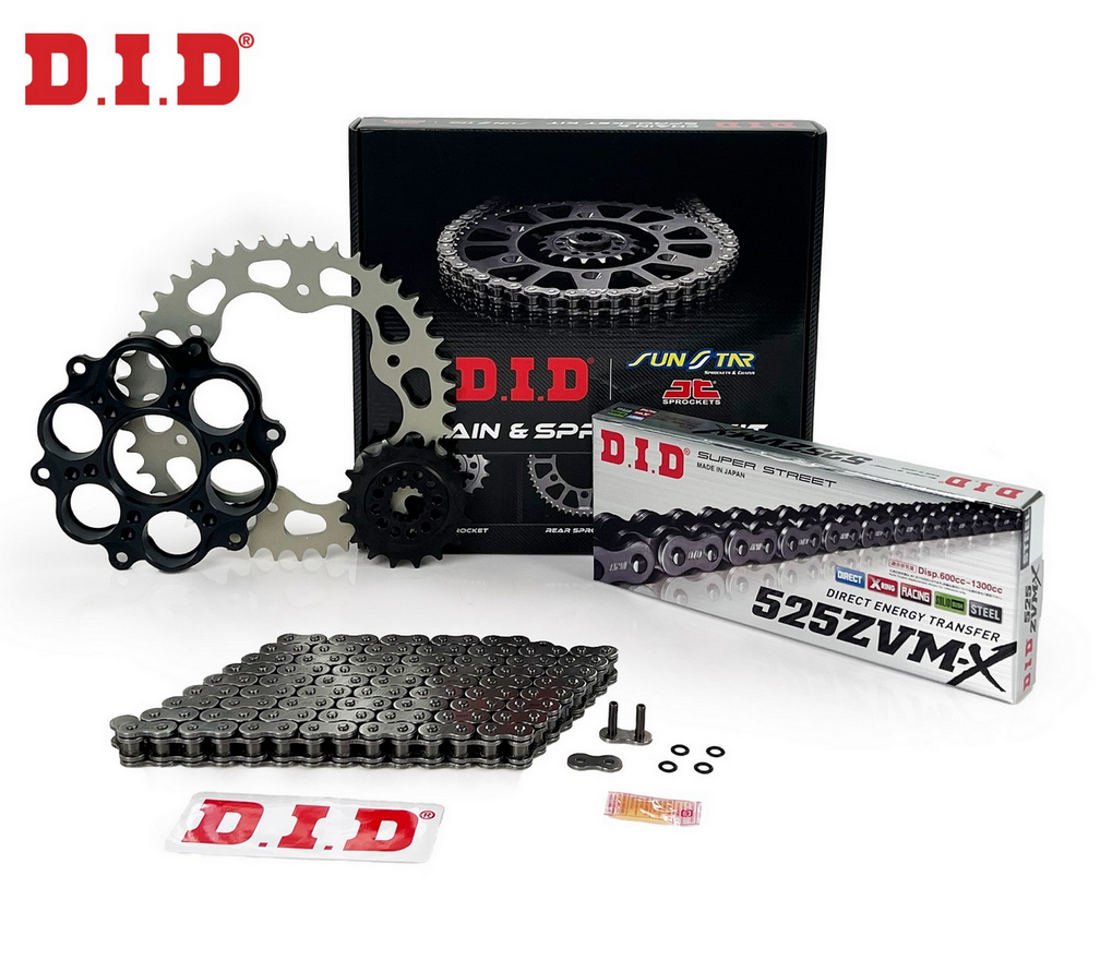 ZİNCİR DİŞLİ SETİ DUCATI EVO 848cc ZİNCİR: DID-525ZVM-X Çelik-98 ÖN-ARKA DİŞLİ: SUNSTAR 15T-39T 2011-2013